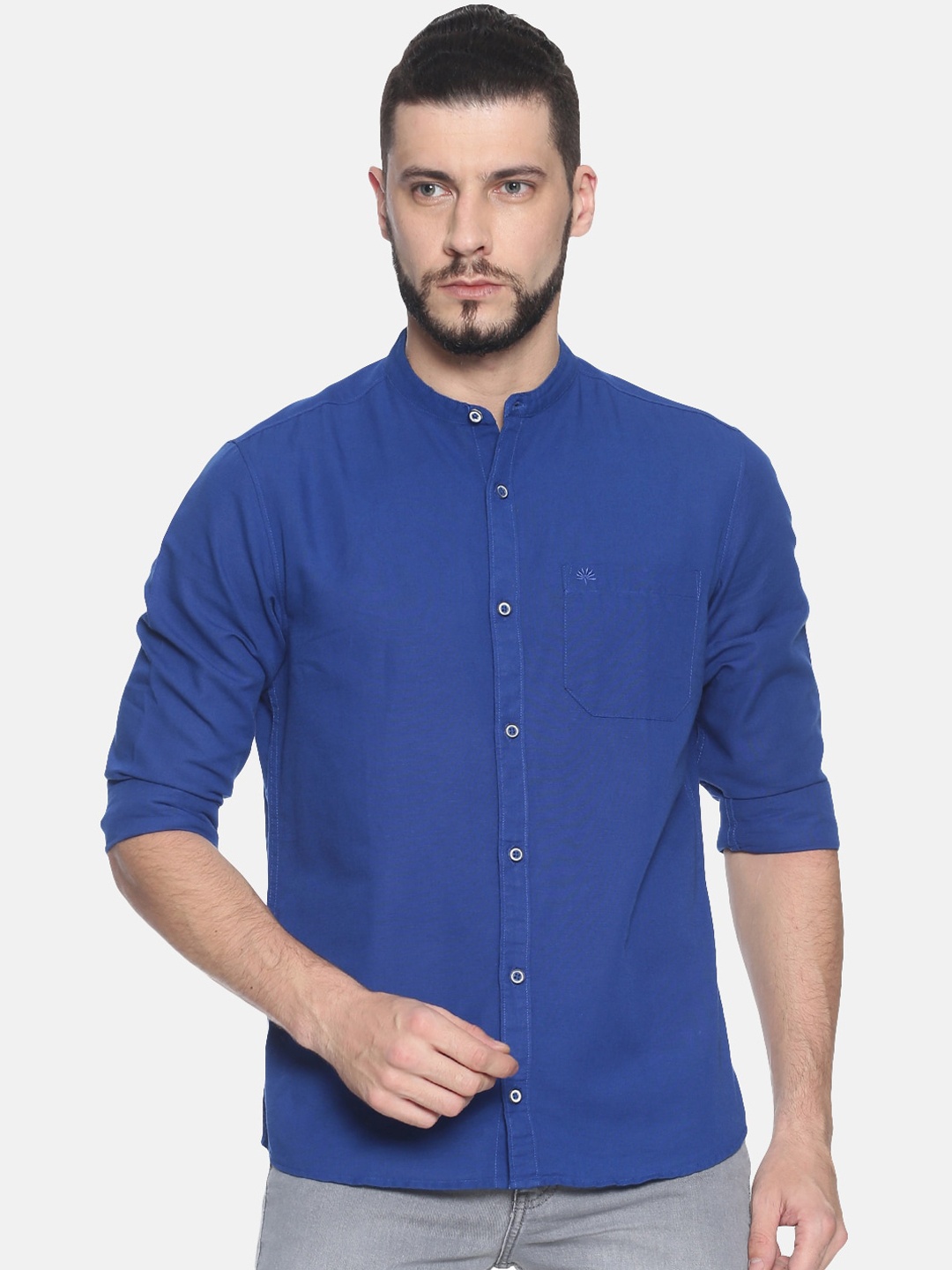 

Chennis Men Blue Slim Fit Solid Casual Shirt