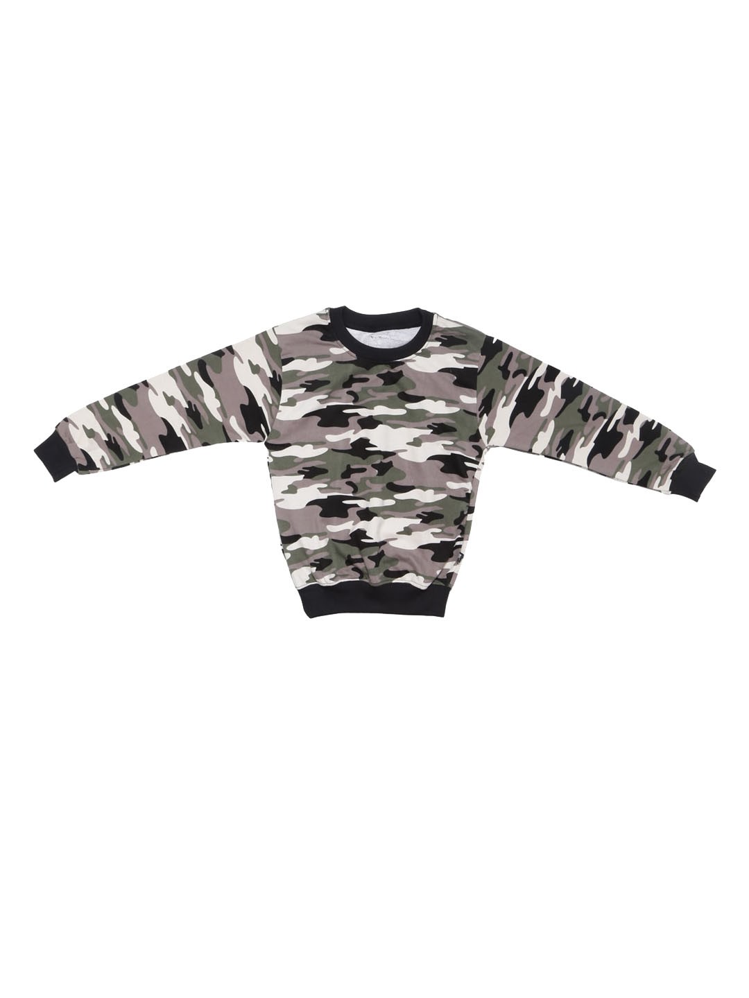 

YK Boys Grey & Black Camouflage Printed Sweatshirt