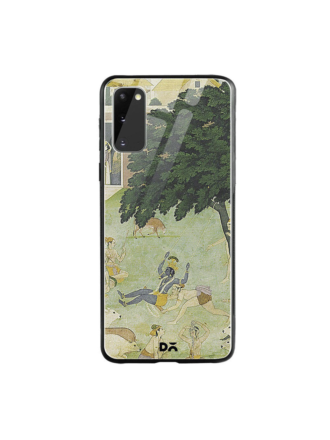 

DailyObjects Green & Grey Krishan Swing Friends Samsung Galaxy S20 Glass Case