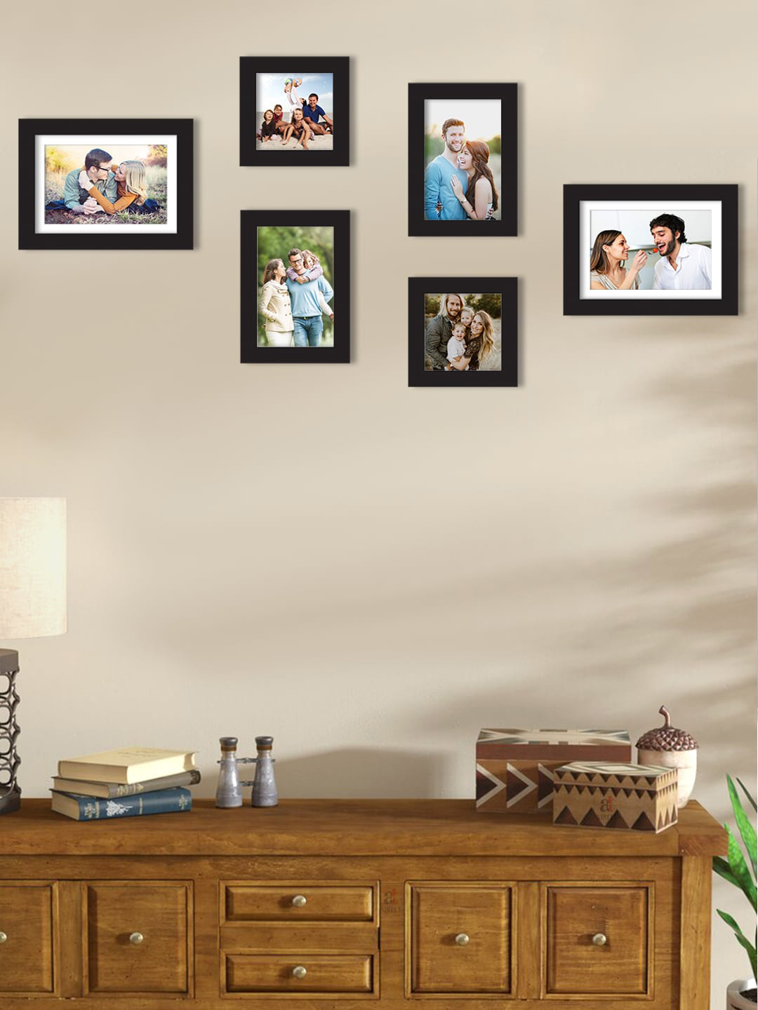 

Art Street Set Of 6 Black Solid Individual Wall Photo Frames