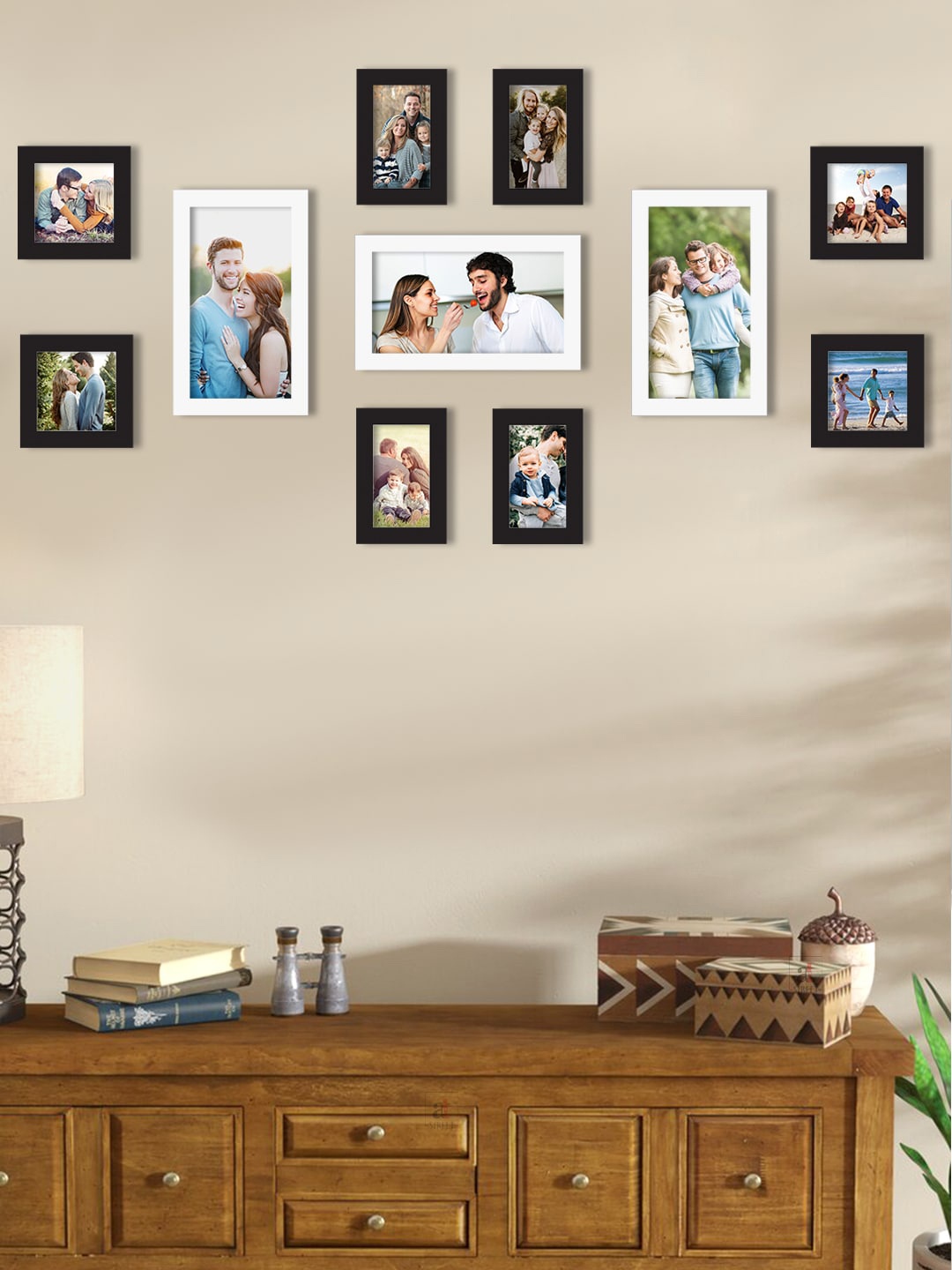

Art Street Set Of 11 Solid Individual Wall Photo Frames, Black