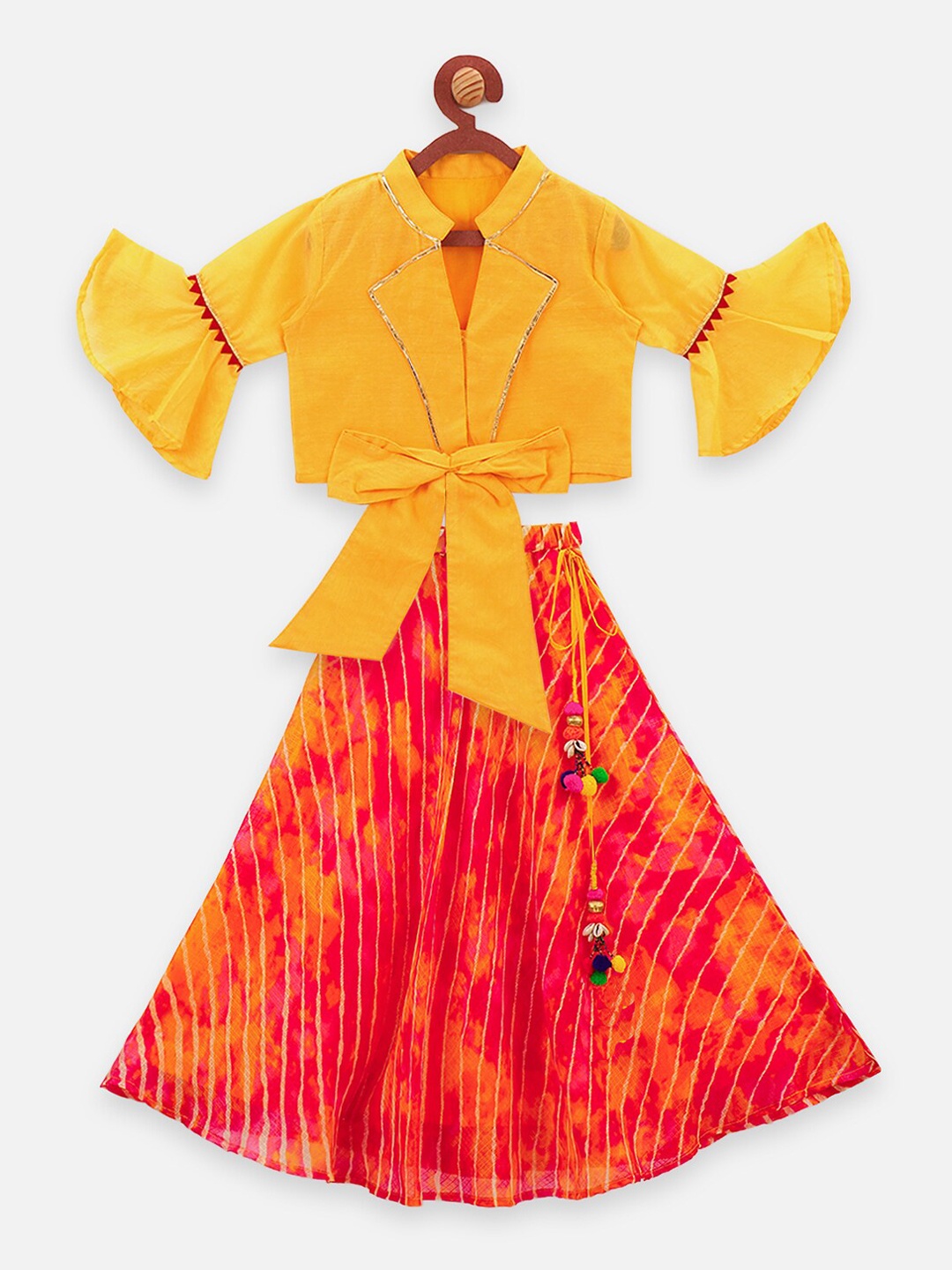 

LilPicks Yellow Ready to Wear Lehenga with Blouse
