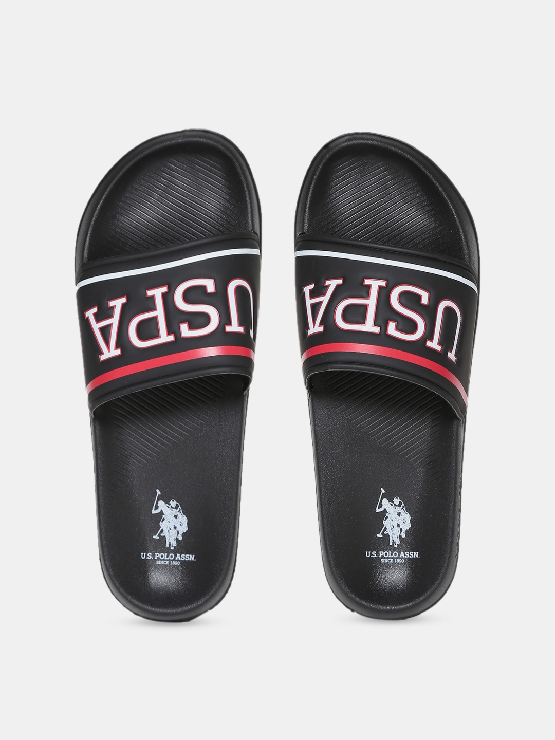 

U.S. Polo Assn. Men Black Printed Cloyee 2.0 Sliders