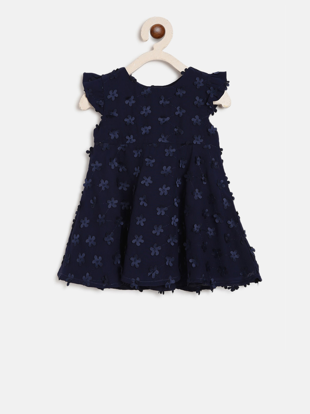 

Chicco Girls Navy Blue Self Design A-Line Dress