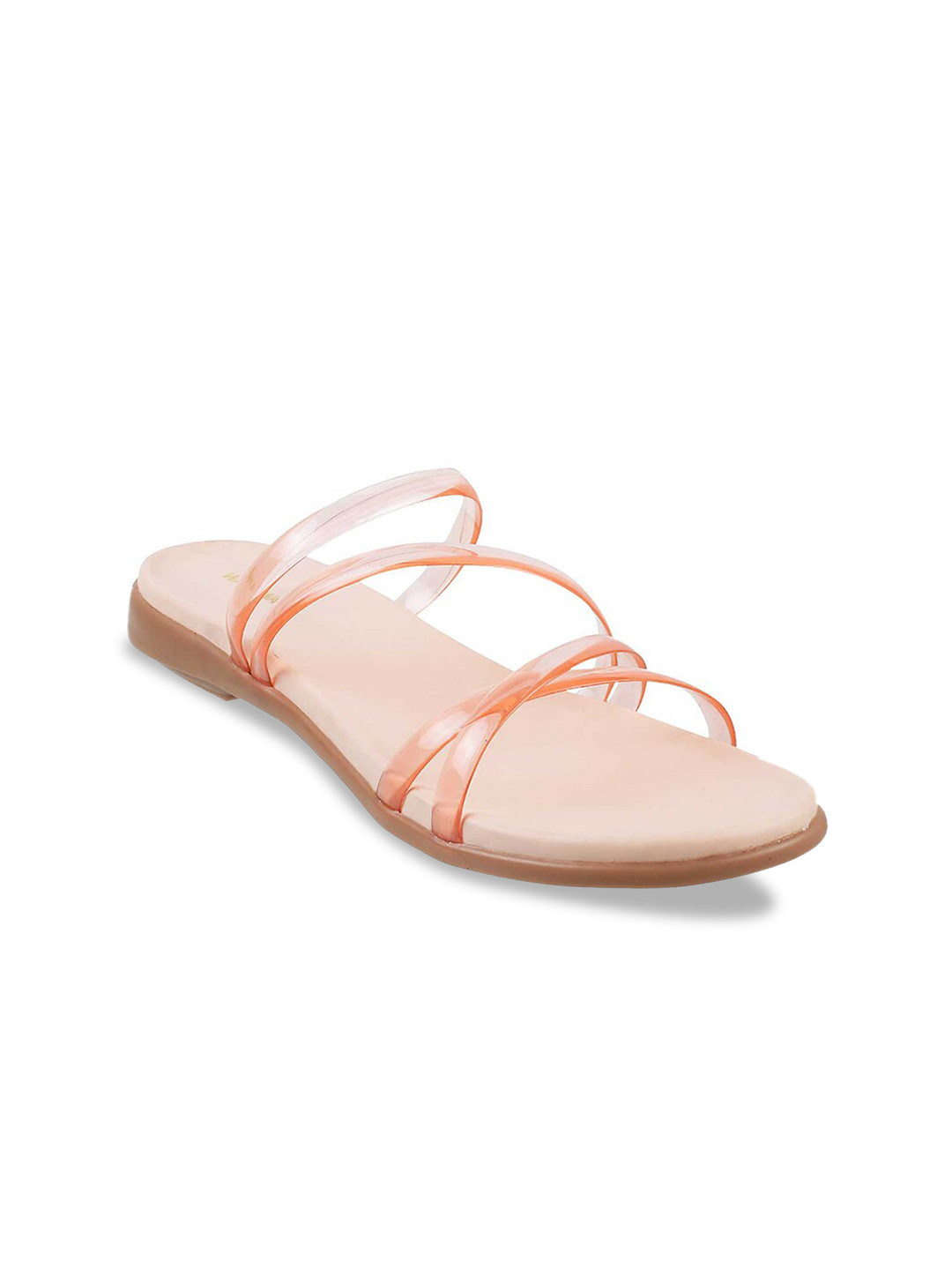 

WALKWAY by Metro Women Peach-Coloured Solid Open Toe Flats