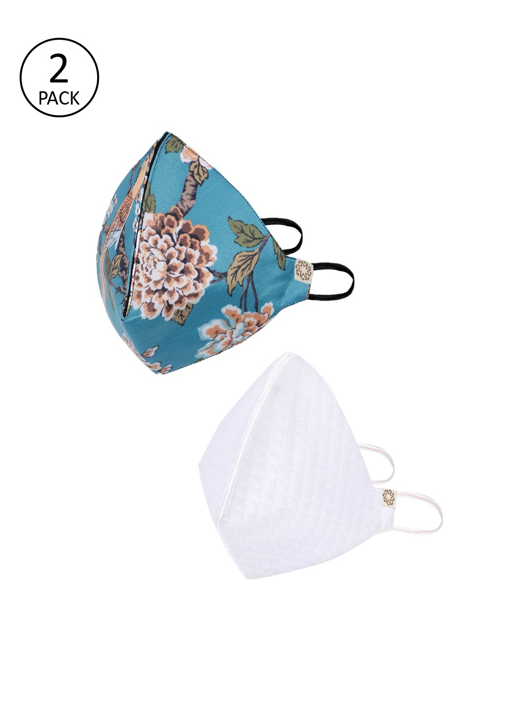 

VASTRAMAY Unisex 2 Pcs 4-Ply Anti-Pollution Reusable Cloth Masks, White
