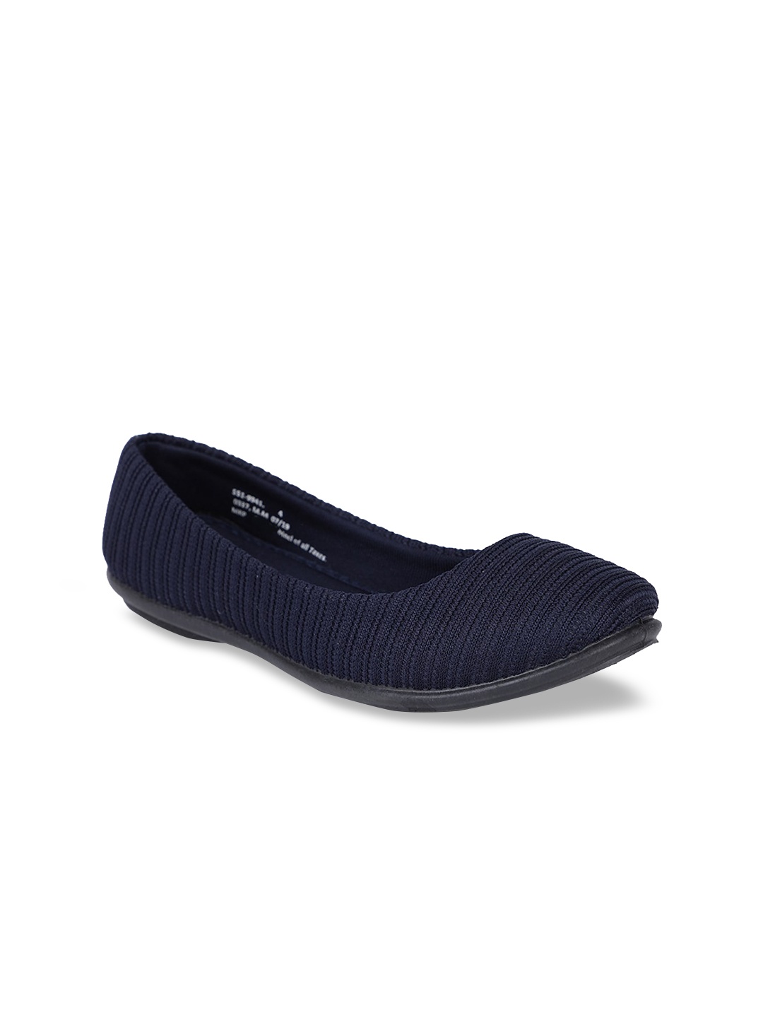 

Bata Women Navy Blue Solid PU Ballerinas