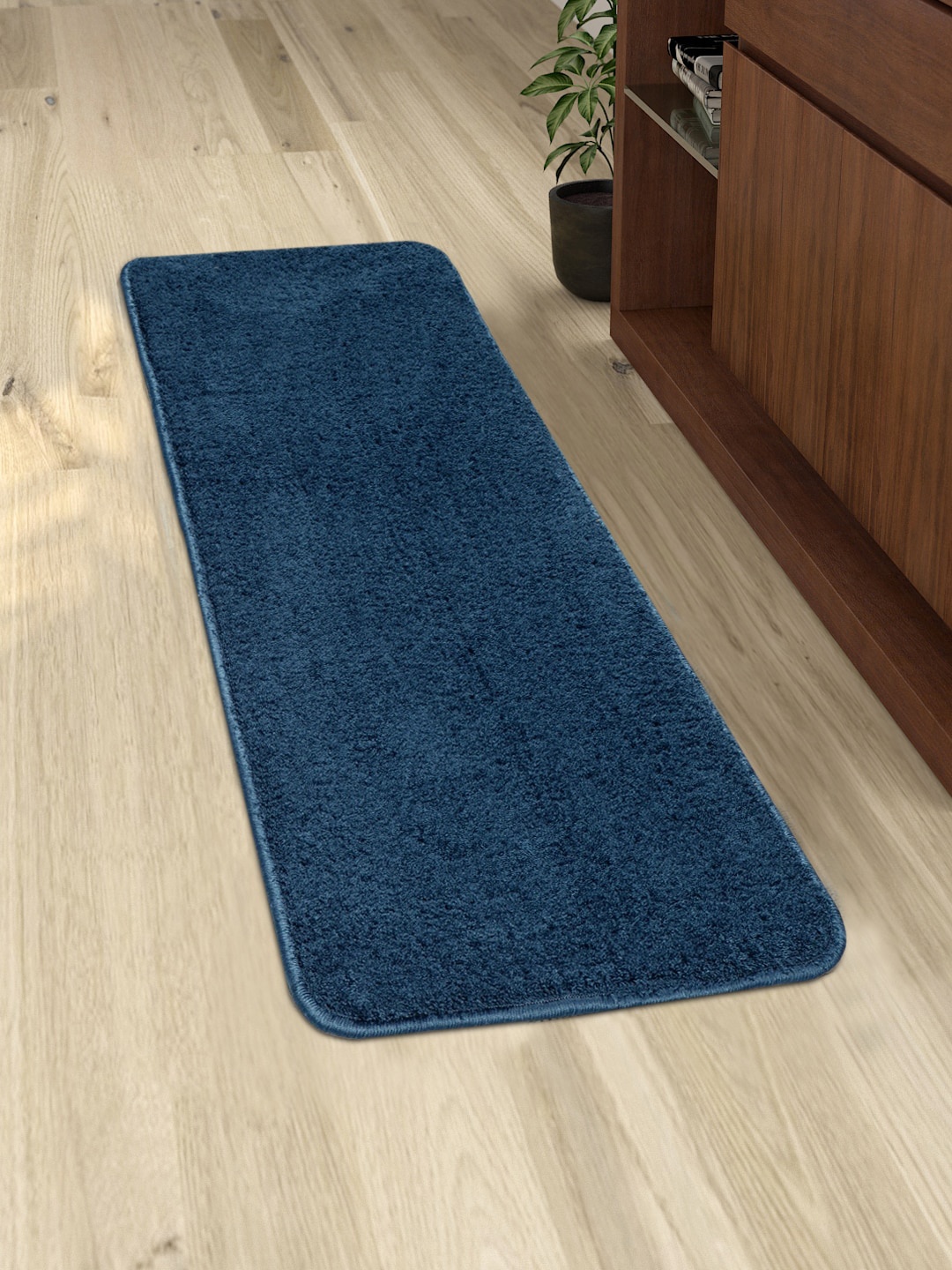 

Saral Home Blue Solid Neon Shaggy Anti-Skid Floor Runner