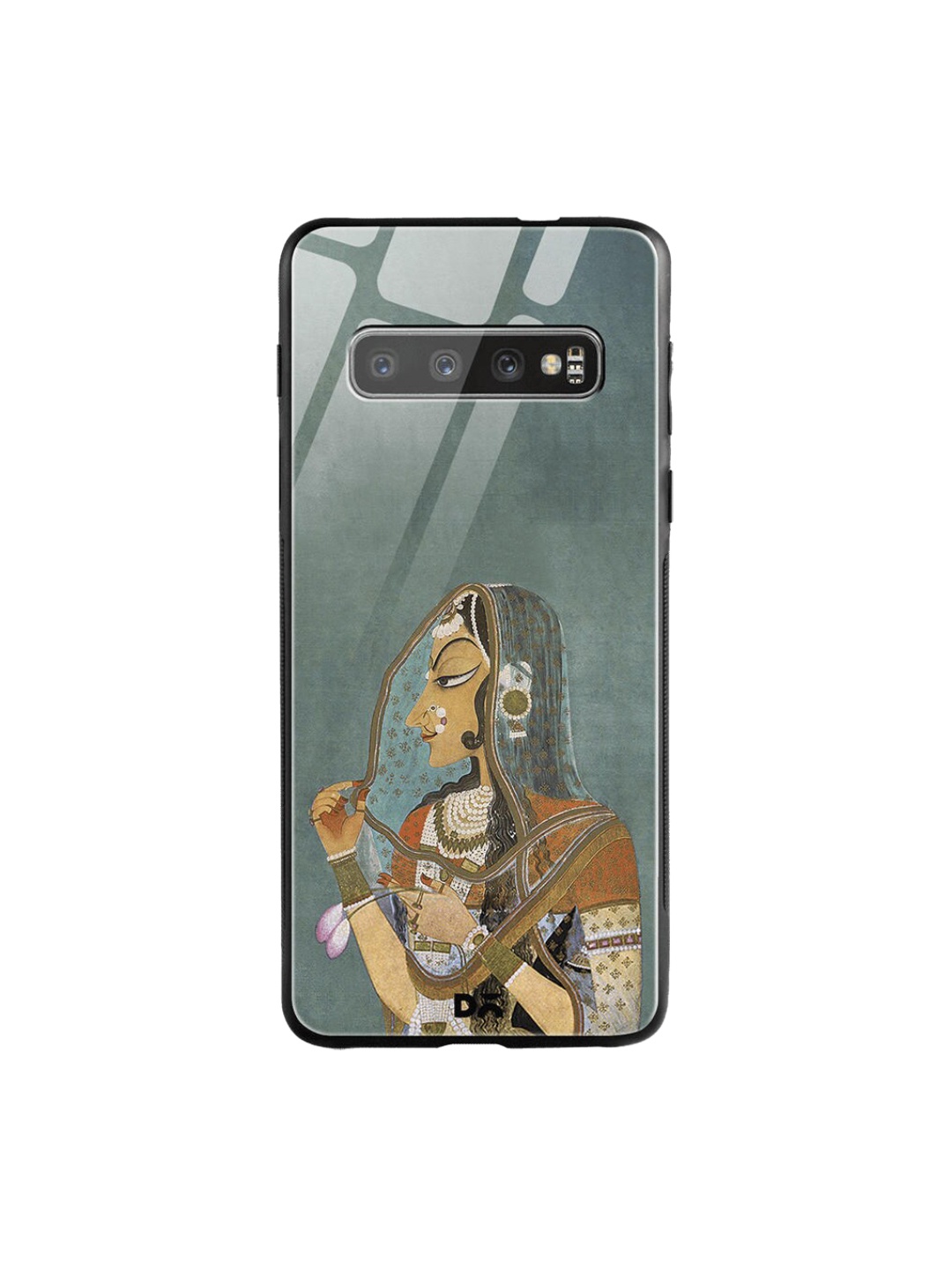 

DailyObjects Grey & Brown Vieled Woman Samsung Galaxy S10 Plus Shock Absorbent Glass Case