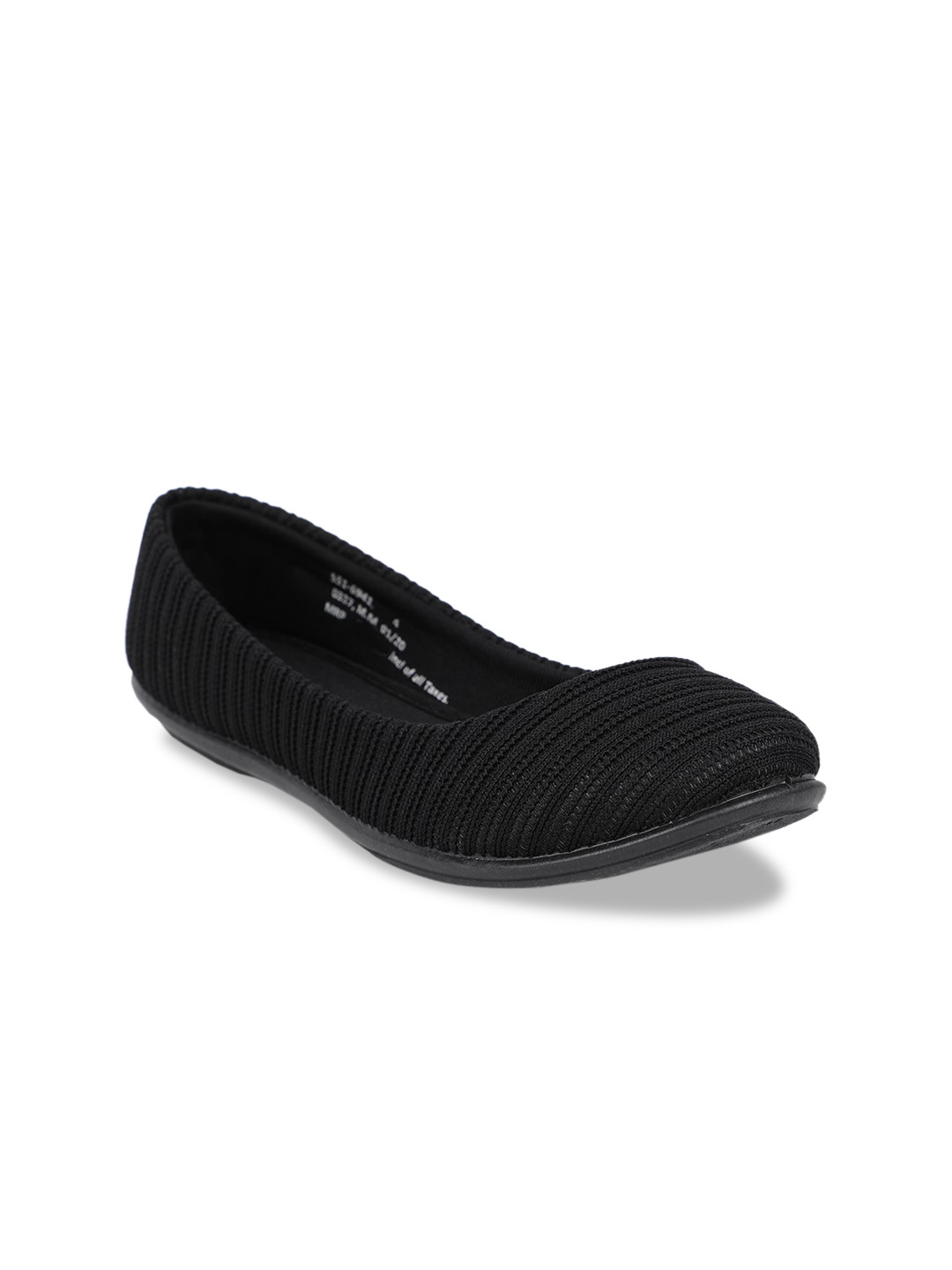 

Bata Women Black Woven Design PU Ballerinas