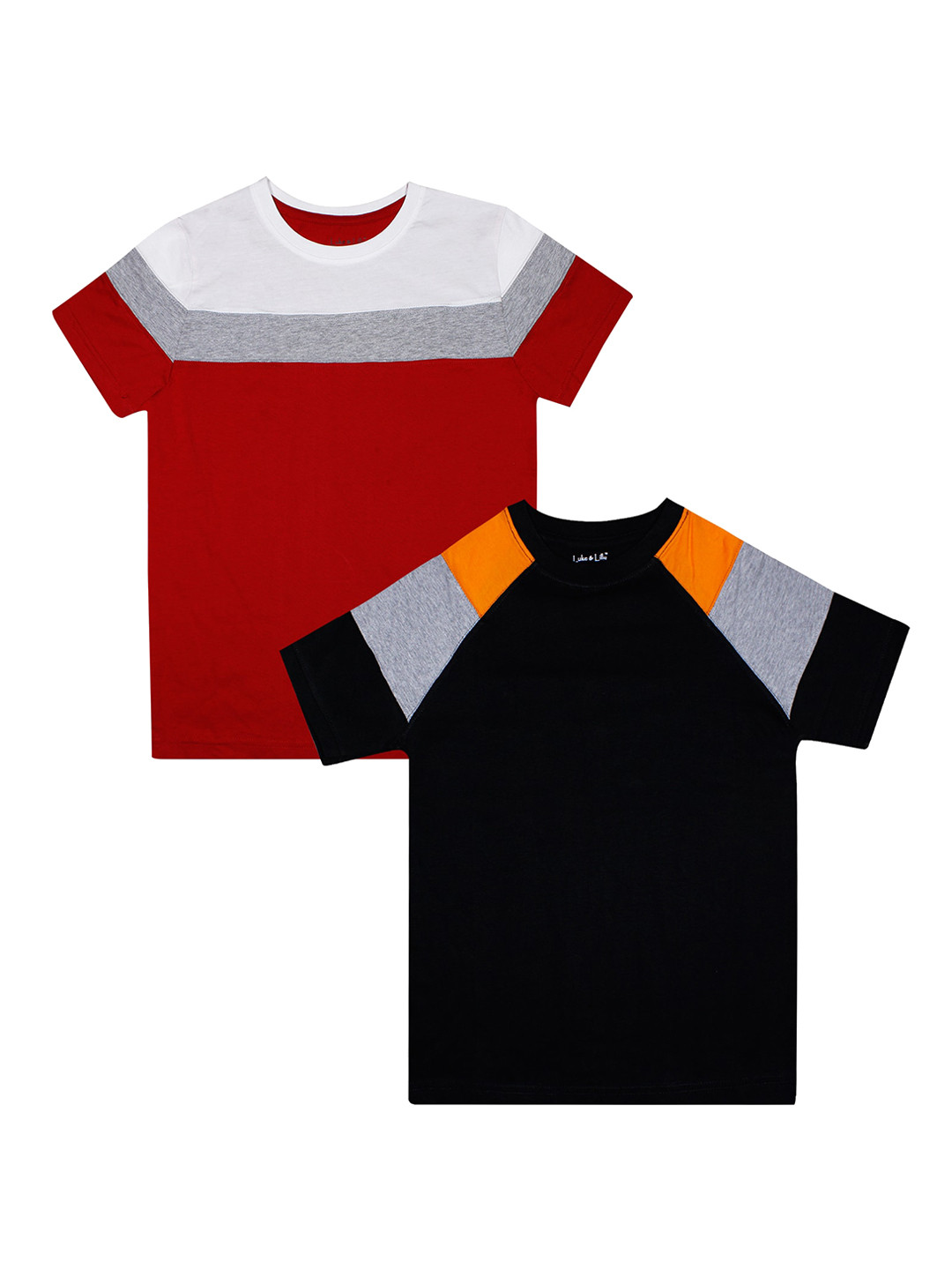 

Luke & Lilly Boys Pack of 2 Colourblocked Round Neck T-shirts, Red