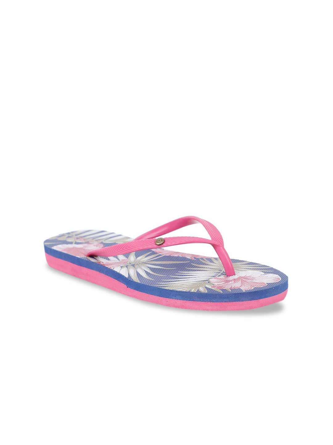 

Bata Women Blue & Pink Printed Thong Flip-Flops