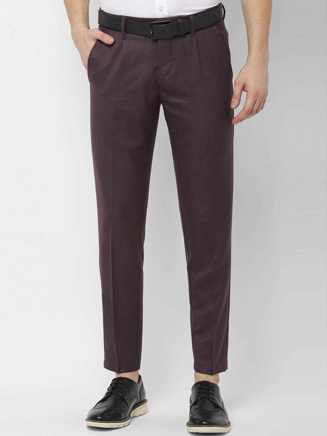 

Allen Solly Men Purple Slim Fit Solid Regular Trousers