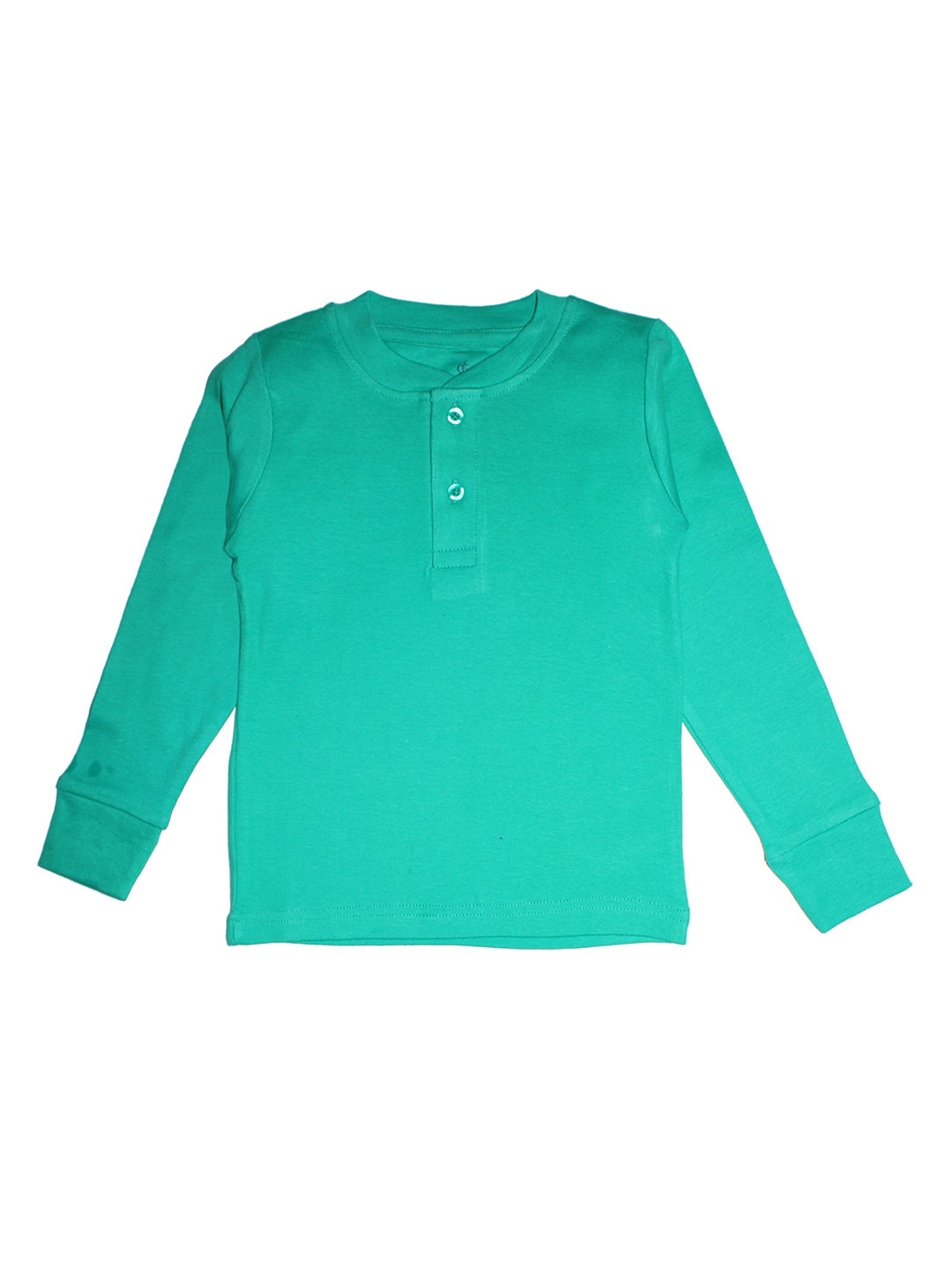

KiddoPanti Kids Sea Green Solid Henley Neck T-shirt