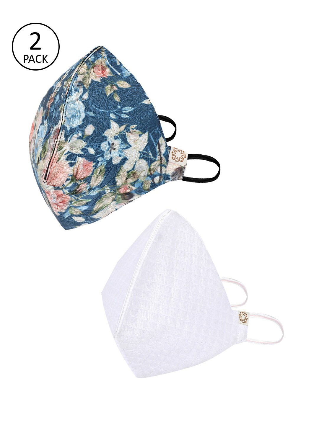 

VASTRAMAY Unisex 2 Pcs 4-Ply Anti-Pollution Reusable Cloth Masks, White