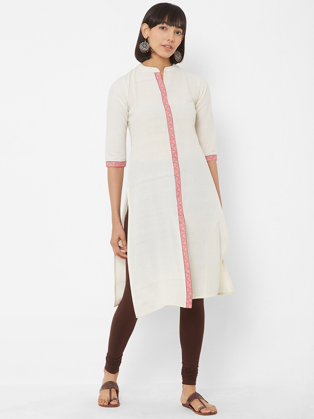 

Vedic Women Off-White Solid A-Line Kurta