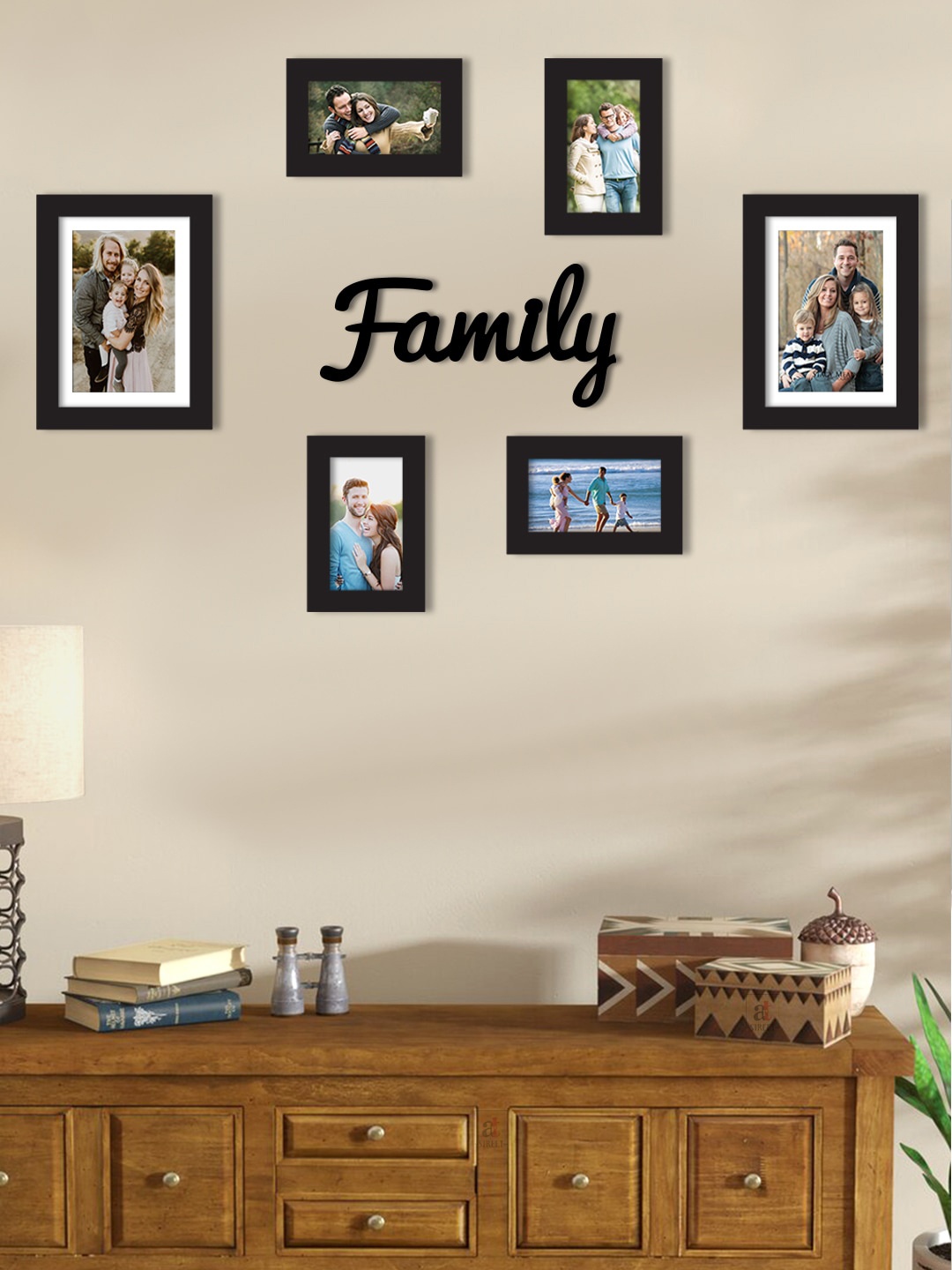 

Art Street Set Of 6 Black Solid Individual Wall Photo Frames
