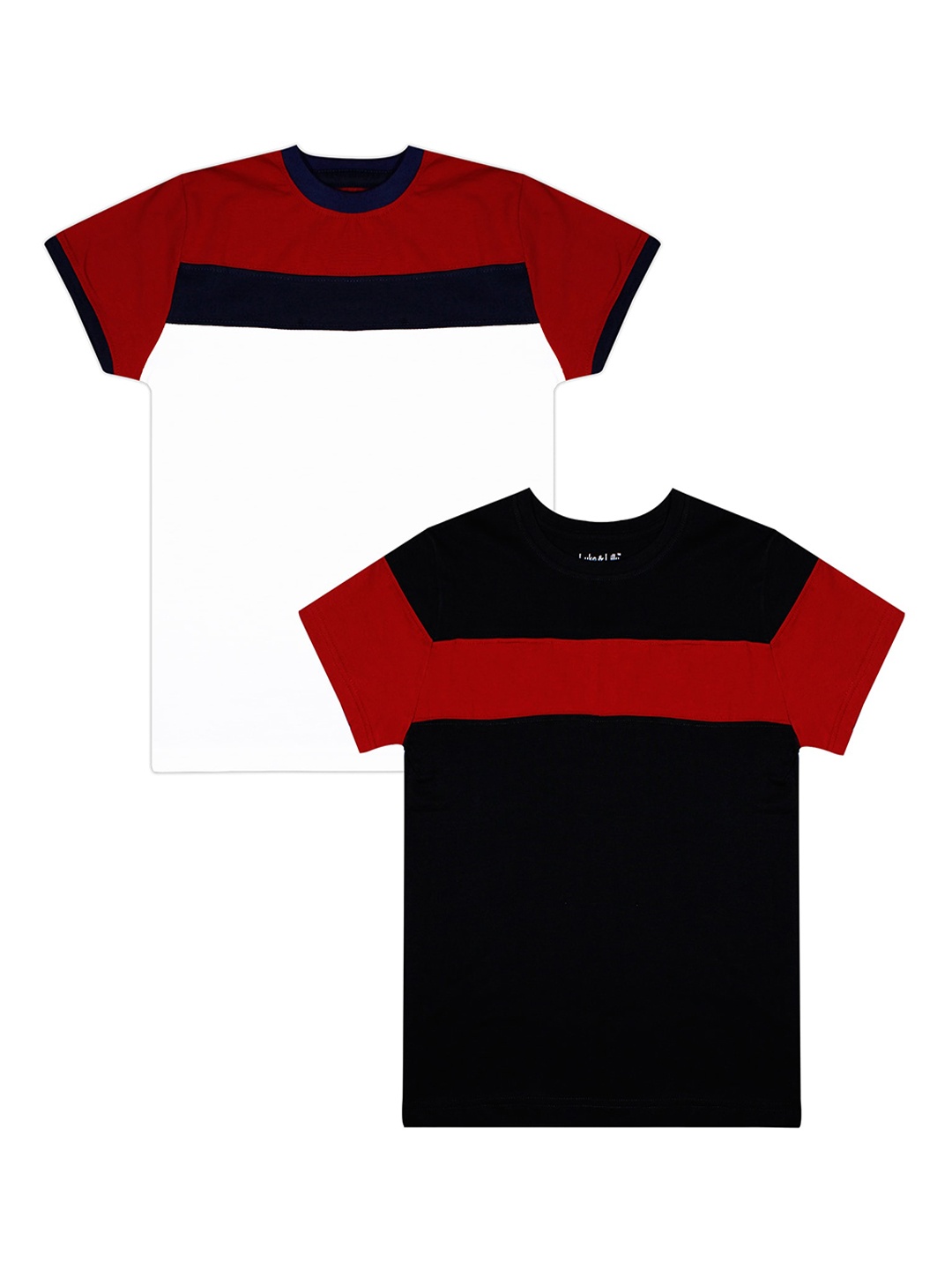 

Luke & Lilly Boys Pack of 2 Colourblocked Round Neck T-shirts, Black