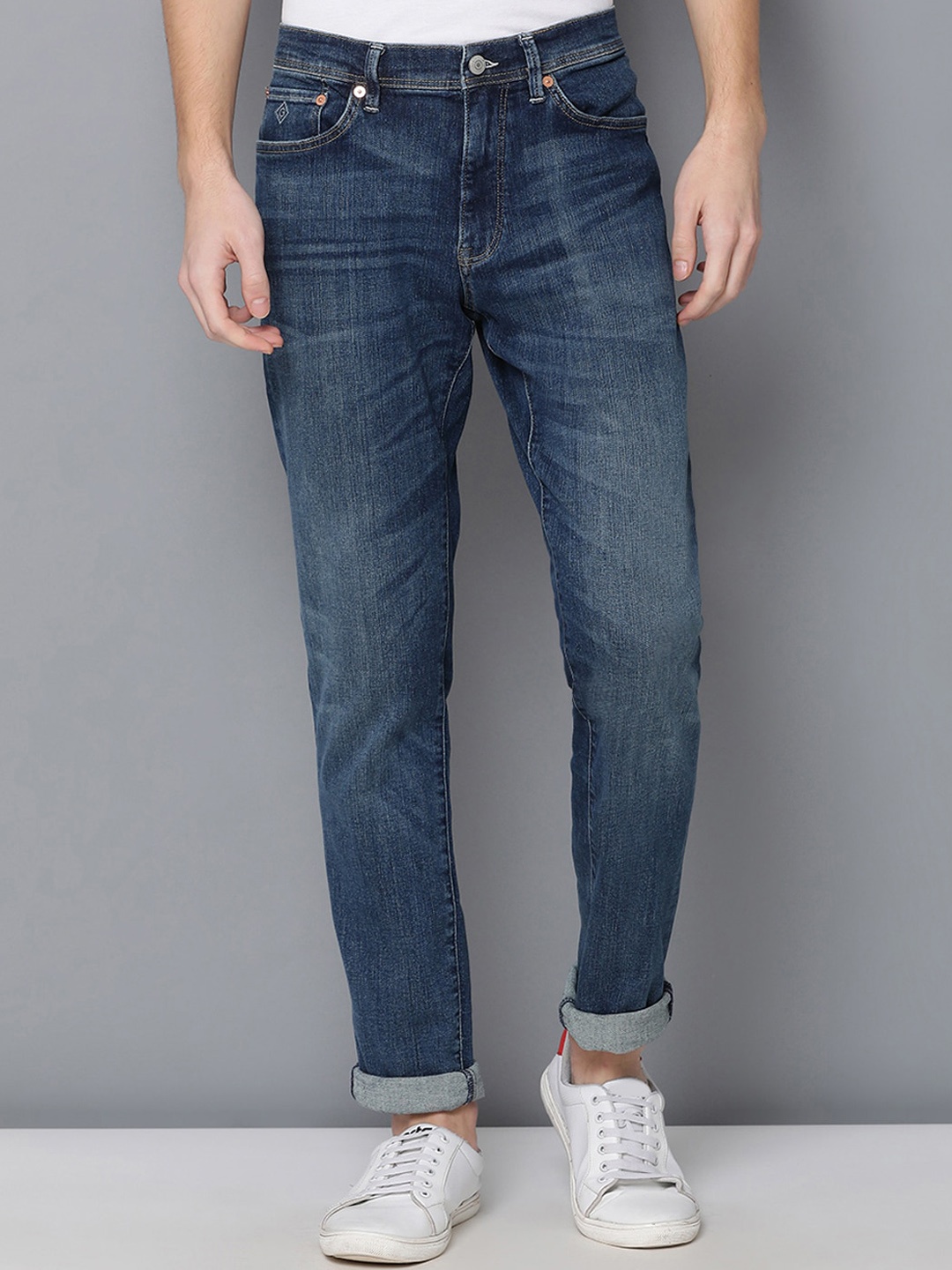 

GANT Men Blue Slim Fit Mid-Rise Clean Look Stretchable Jeans