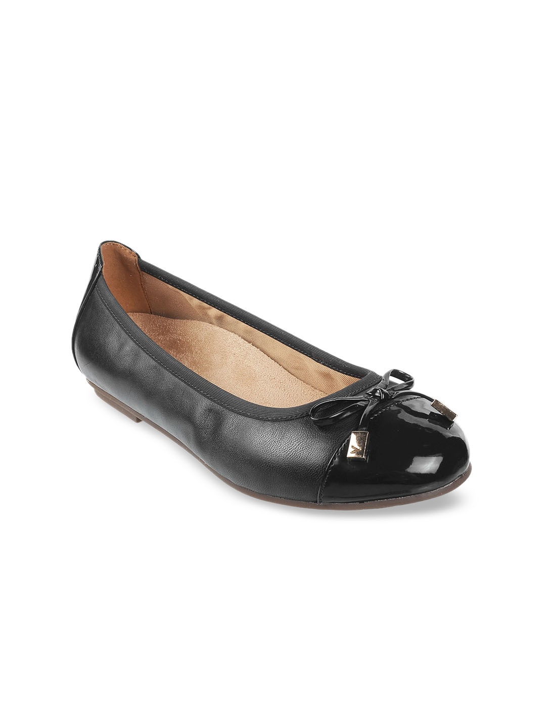 

VIONIC Women Black Solid Leather Ballerinas