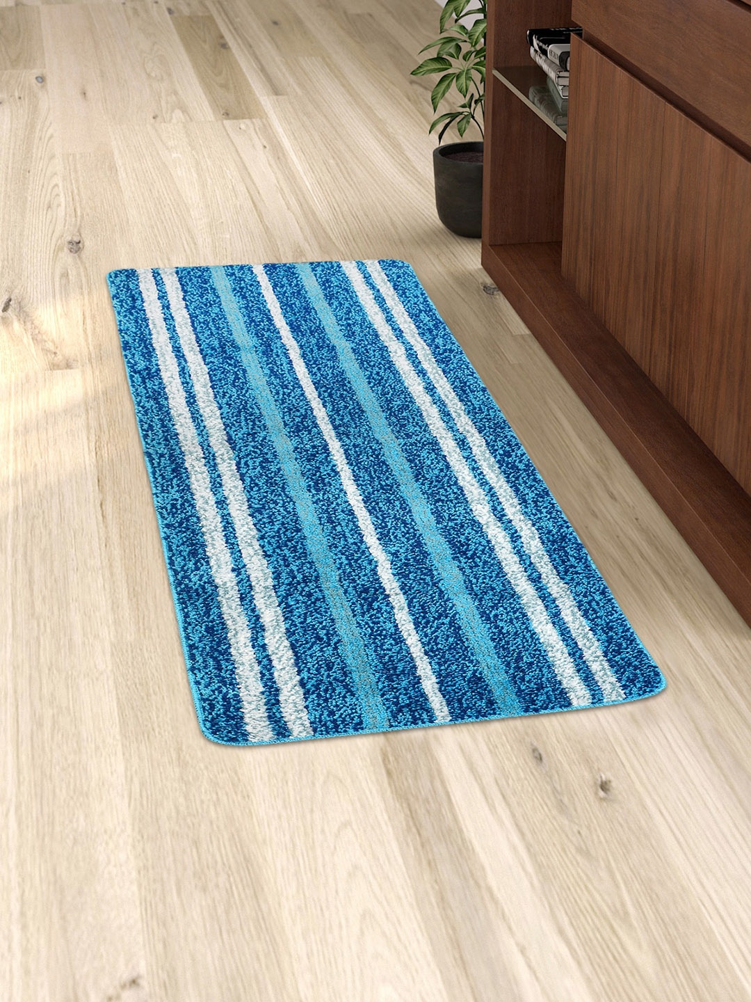 

Saral Home Blue & White Striped Anti-Skid Floor Runner