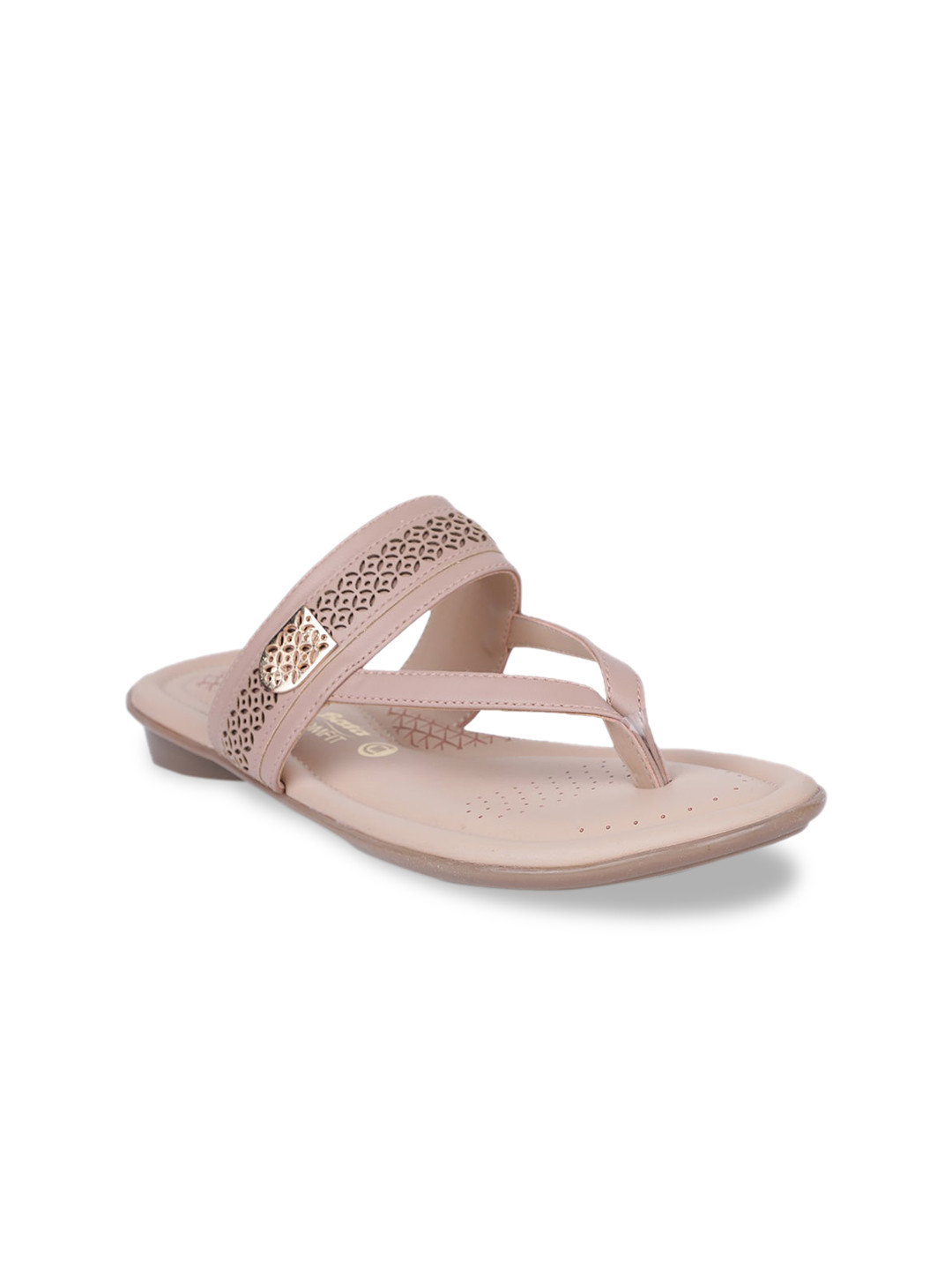 

Bata comfit Women Beige Solid PU Open Toe Flats