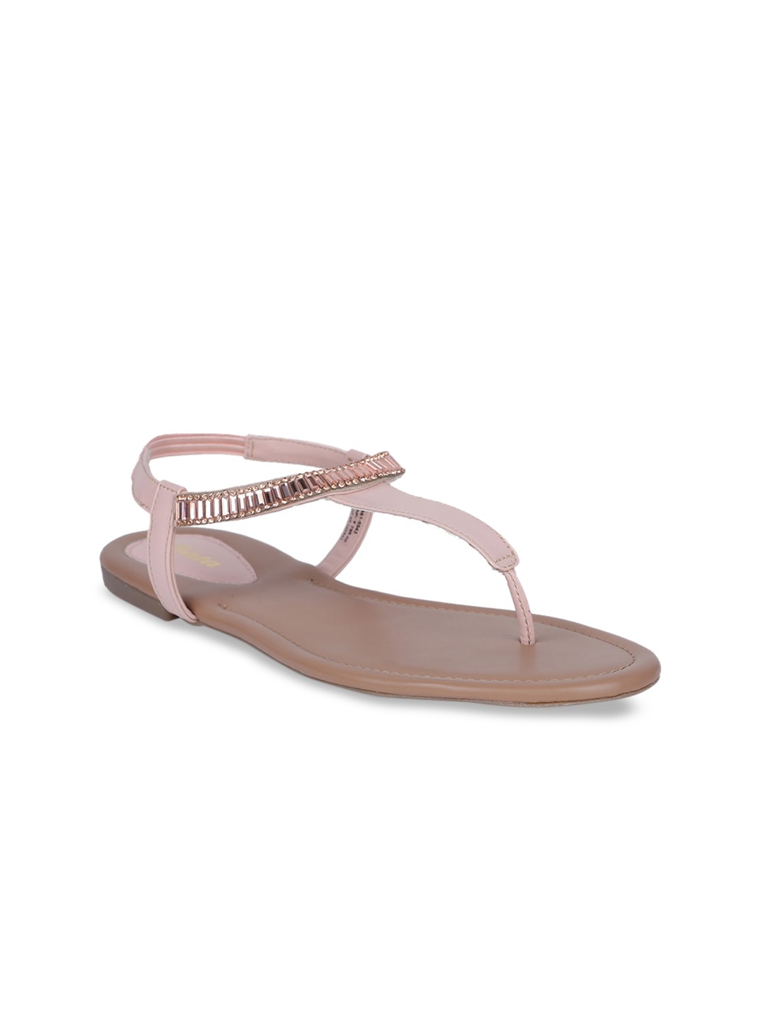 

Bata Women Pink Solid T-Strap Flats