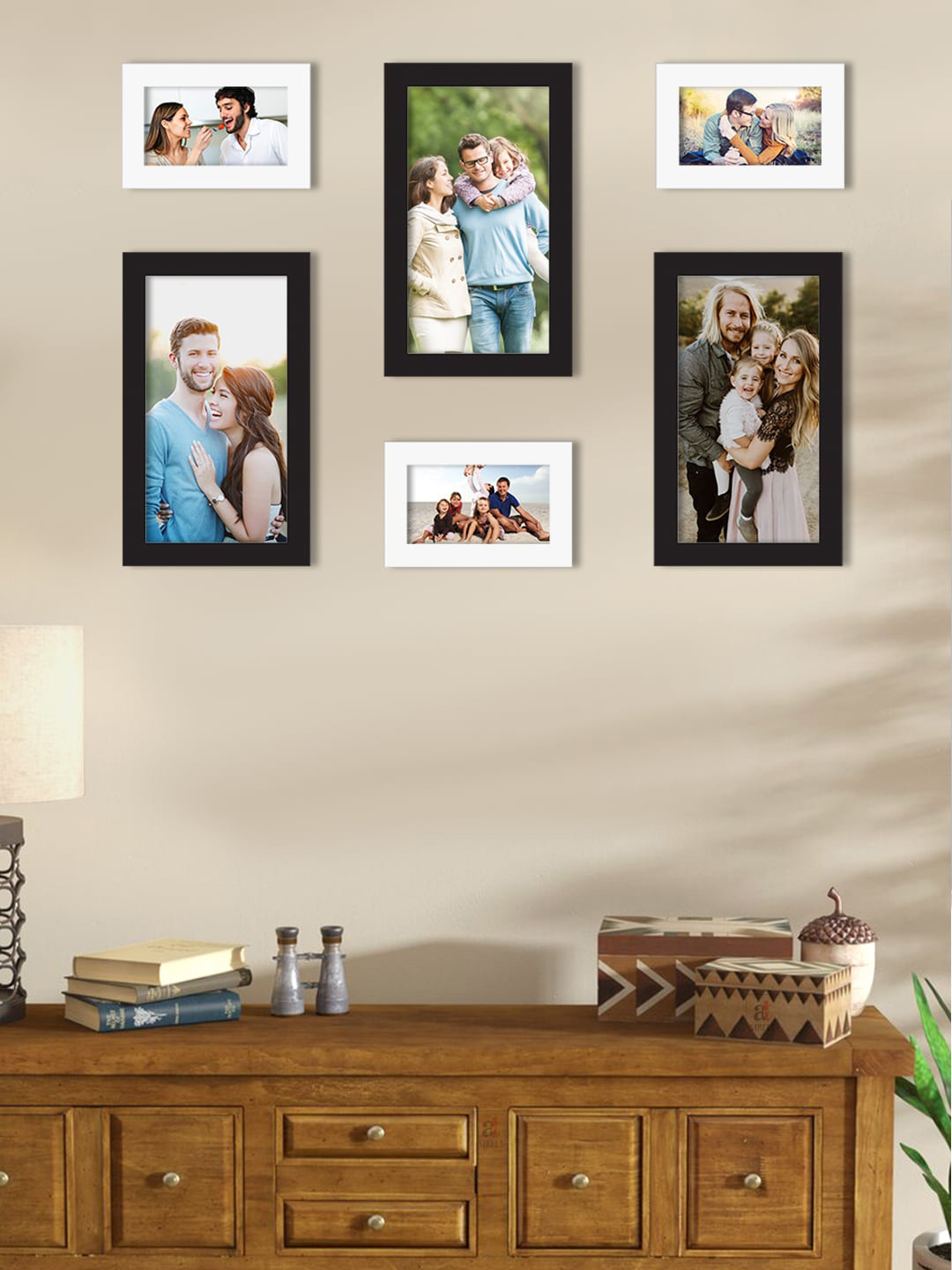 

Art Street Set Of 6 Solid Individual Wall Photo Frames, Black