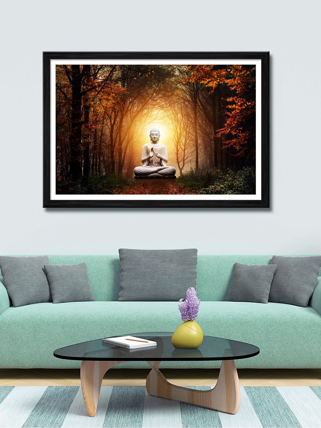 

999Store Brown & Orange Lord Buddha Canvas Wall Art