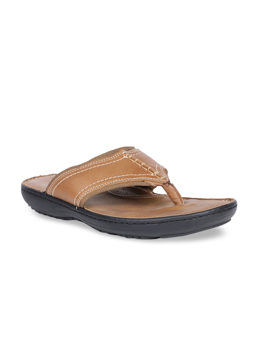 

Bata Men Brown Leather Comfort Sandals