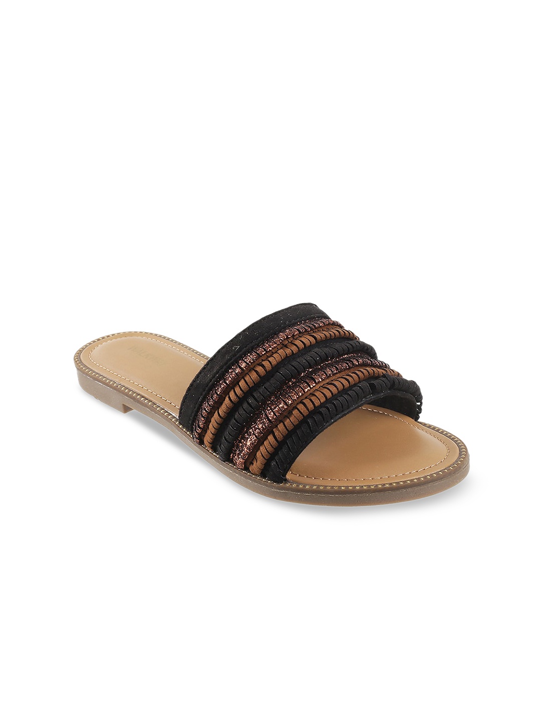 

WALKWAY by Metro Women Black Embellished Open Toe Flats