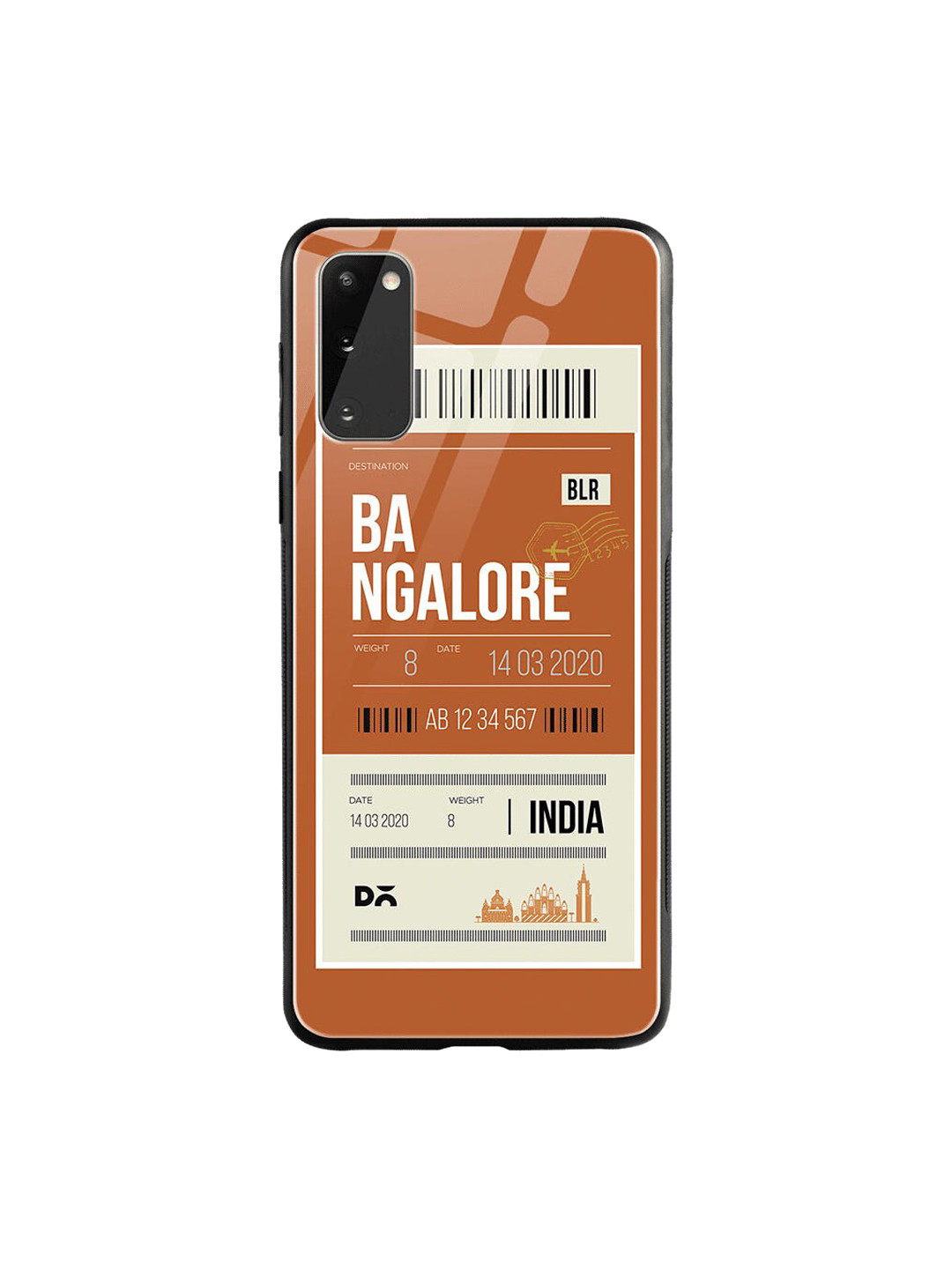 

DailyObjects Brown & White Bangalore City Tag Samsung Galaxy S20 Shock Absorbent Glass Case