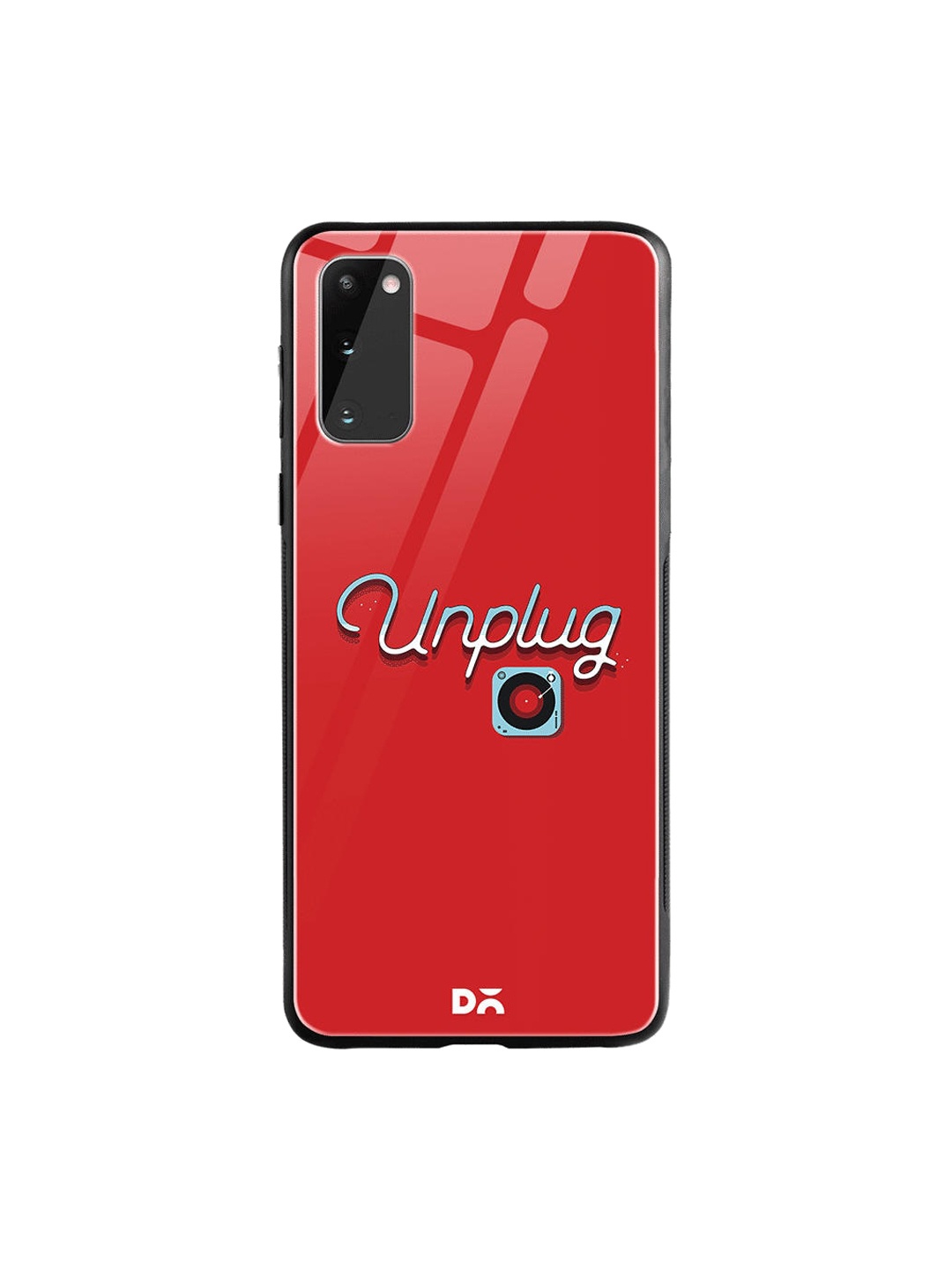 

DailyObjects Red & Blue Unplug Tunes Samsung Galaxy S20 Shock Absorbent Glass Case