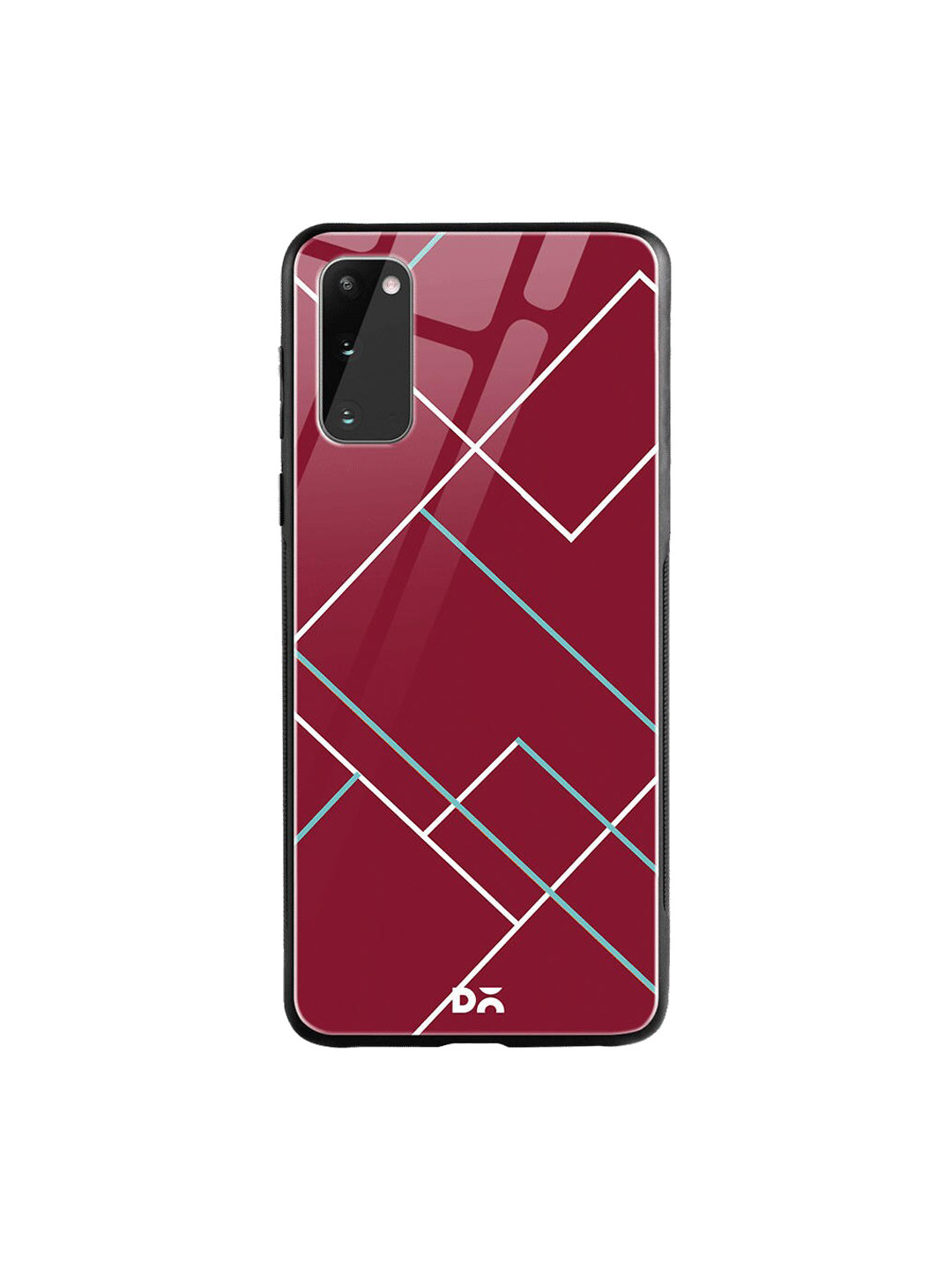 

DailyObjects Red & White Brick Tech Lines Samsung Galaxy S20 Shock Absorbent Glass Case