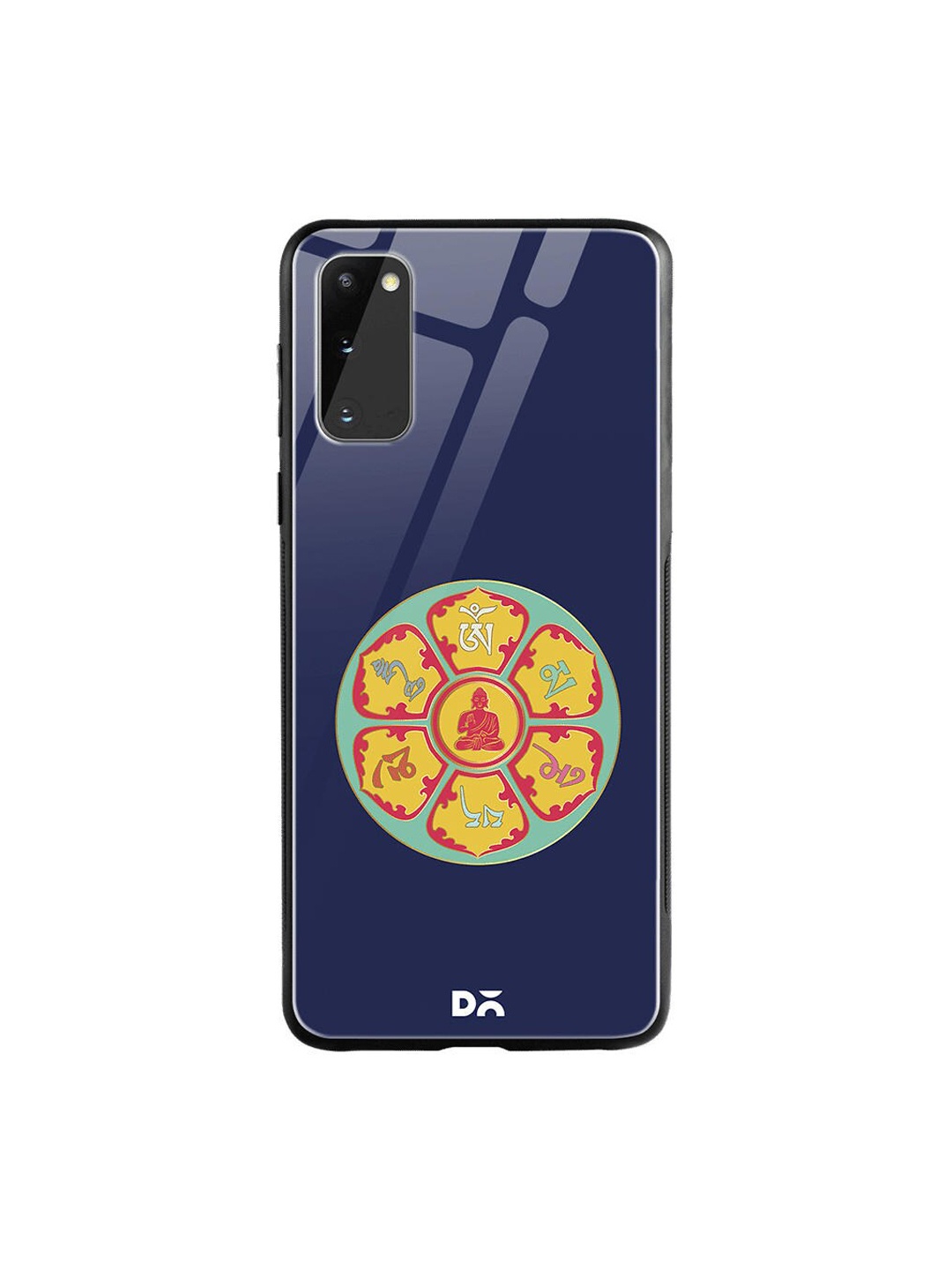 

DailyObjects Blue & White Buddha Dharma Wheel Samsung Galaxy S20 Shock Absorbent Glass Case, Navy blue
