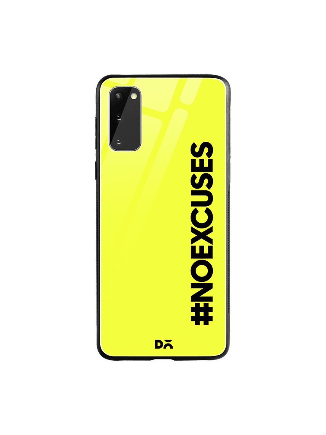 

DailyObjects Fluorescent Green & Black No Excuses Samsung Galaxy S20 Shock Absorbent Glass Case