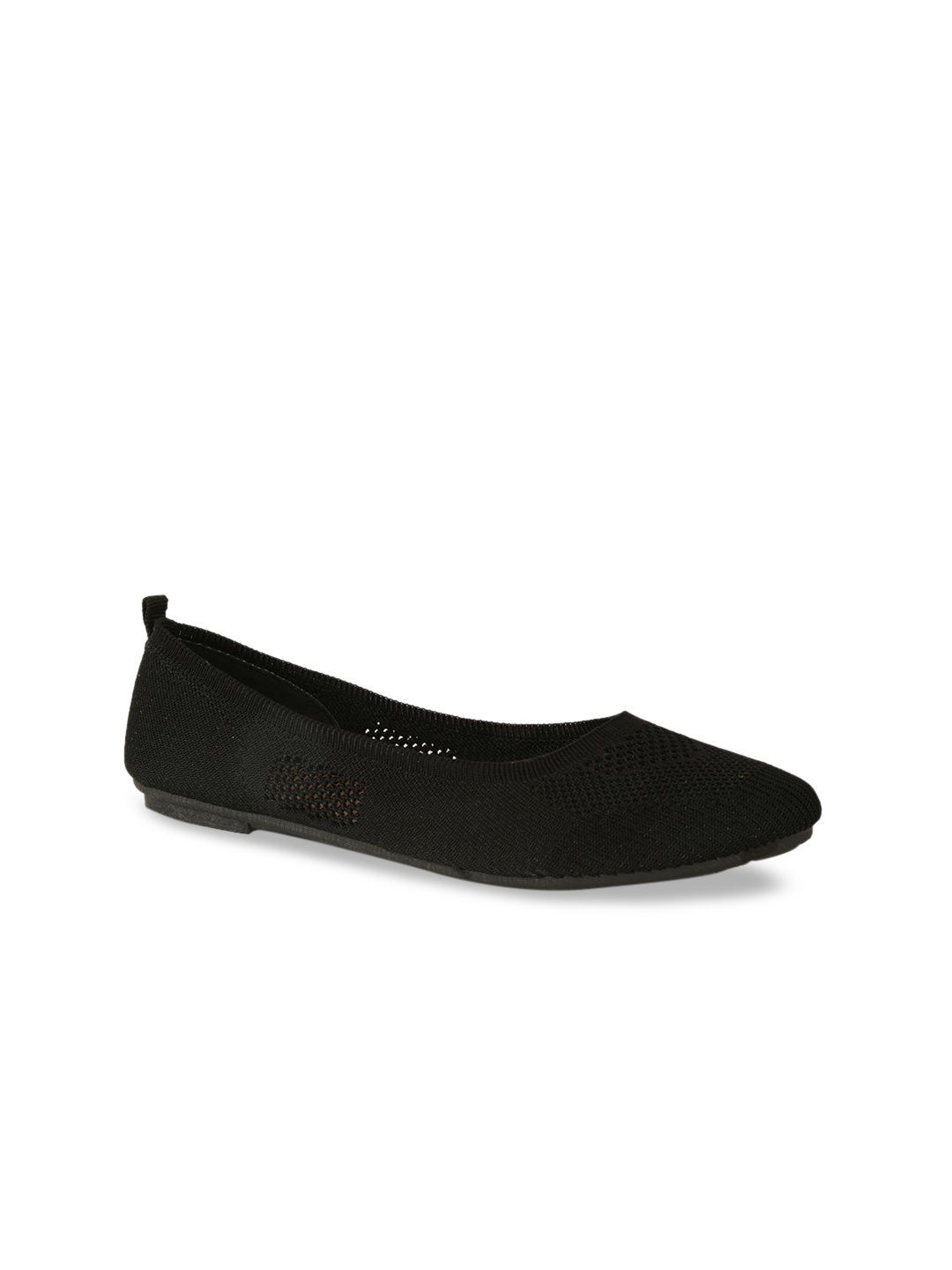 Bata Women Black Solid PU Ballerinas