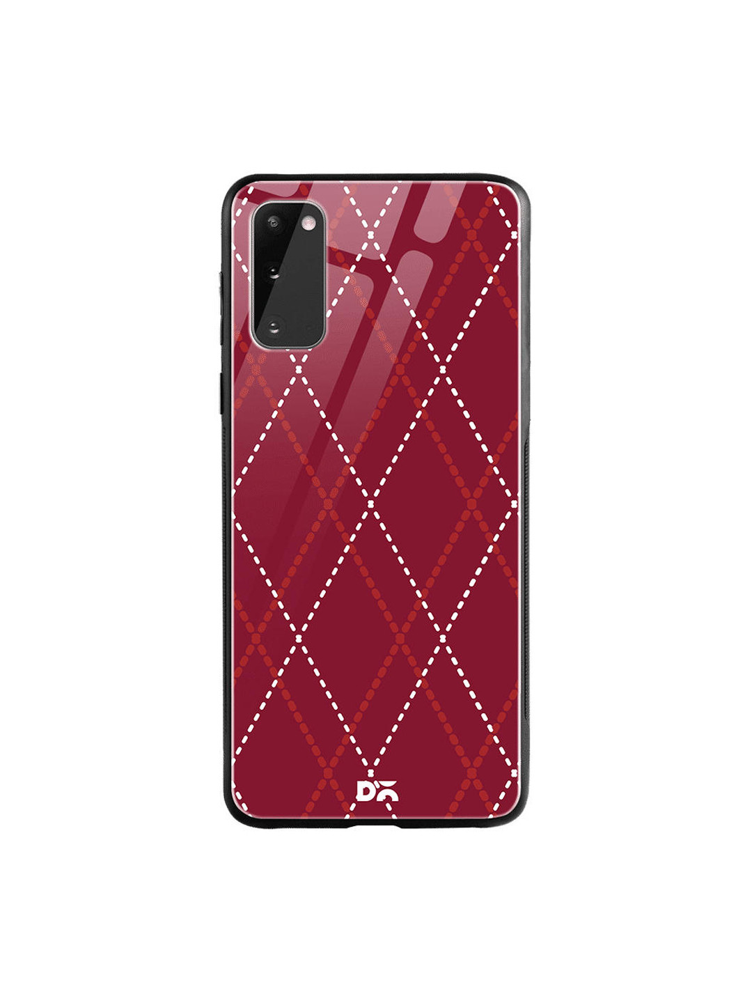 

DailyObjects Red & White Brick Diamond Samsung Galaxy S20 Shock Absorbent Glass Case