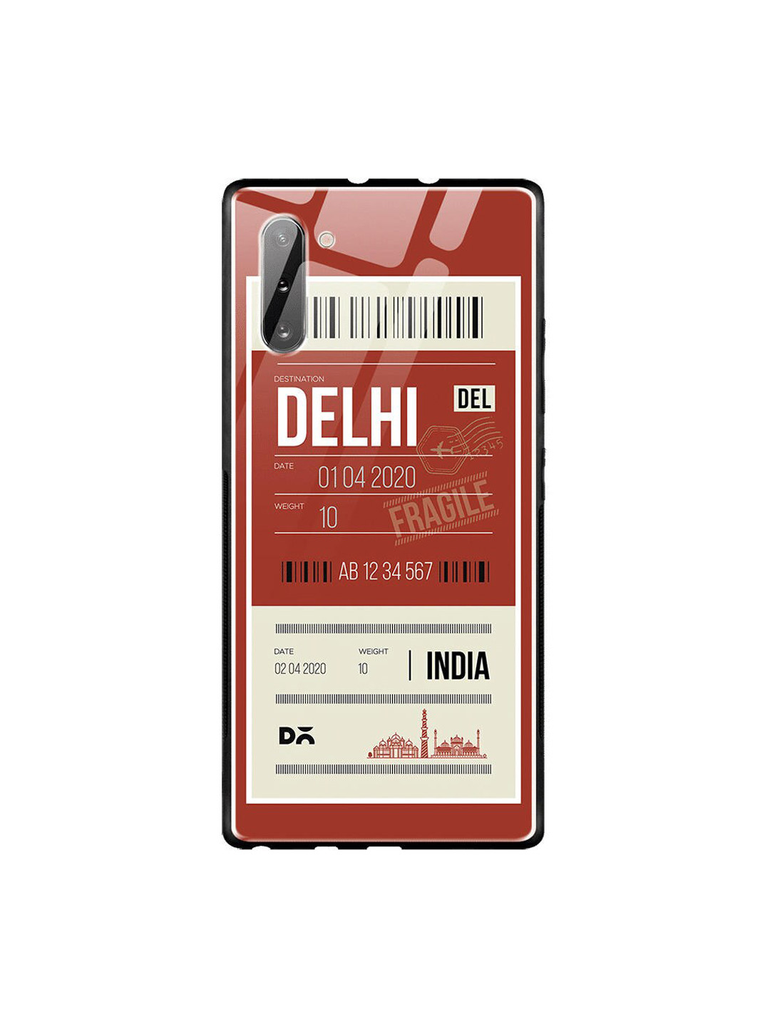 

DailyObjects Red & White Delhi City Tag Samsung Galaxy Note 10 Shock Absorbent Glass Case
