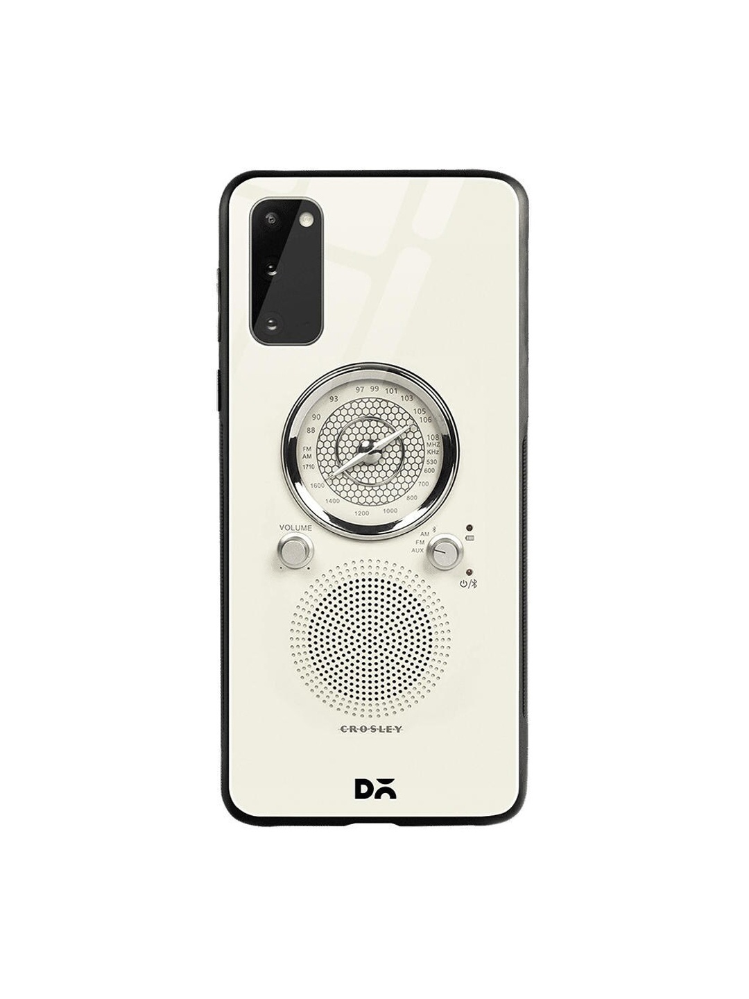 DailyObjects White & Grey Crosly Radio Samsung Galaxy S20 Shock Absorbent Glass Case