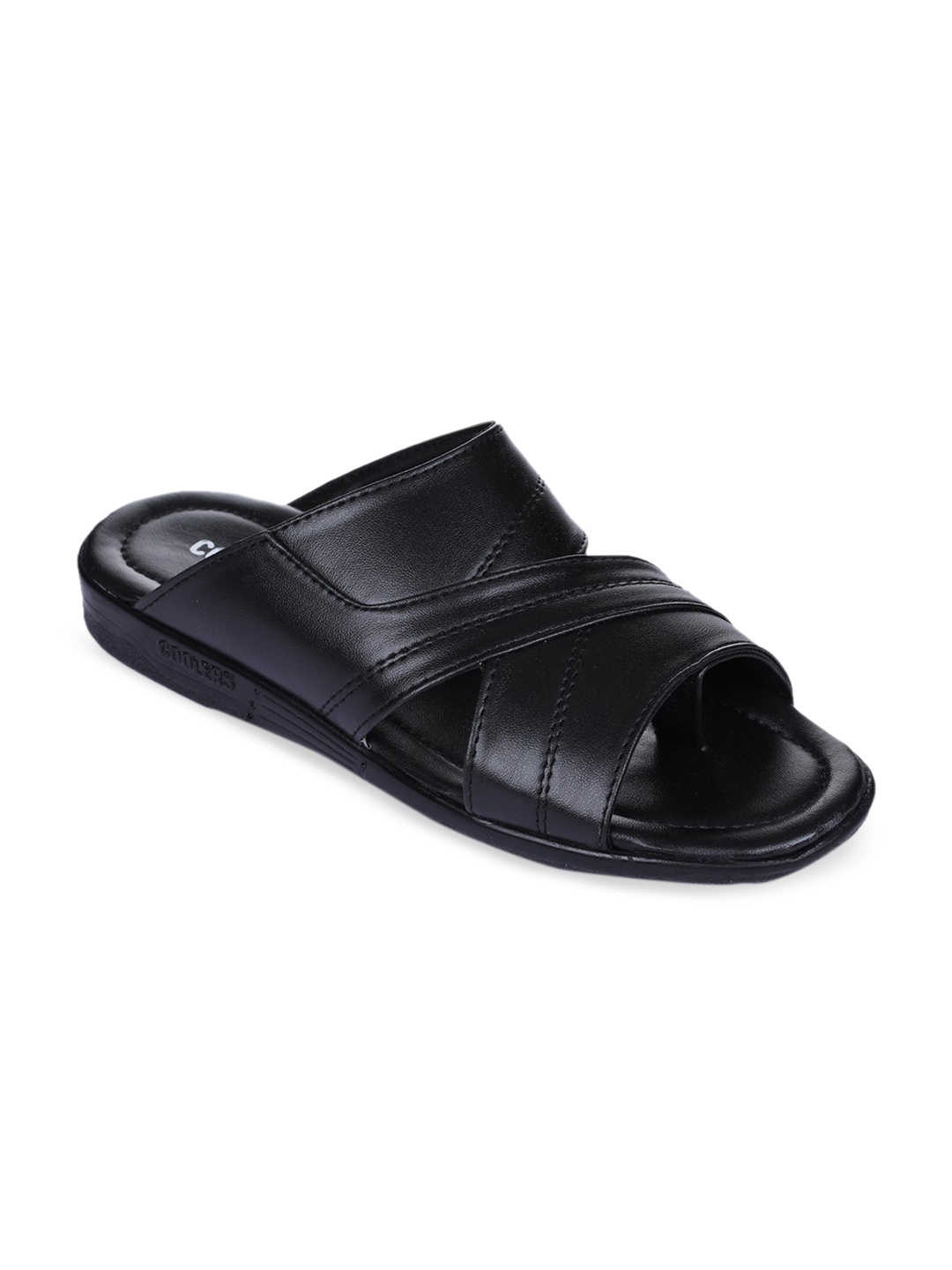 

Liberty Men Black Solid Slip-On Sandals