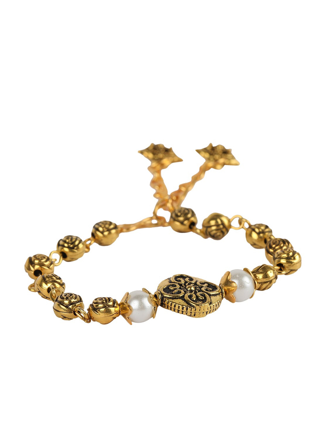 

ANIKAS CREATION Gold-Plated Antique Link Bracelet