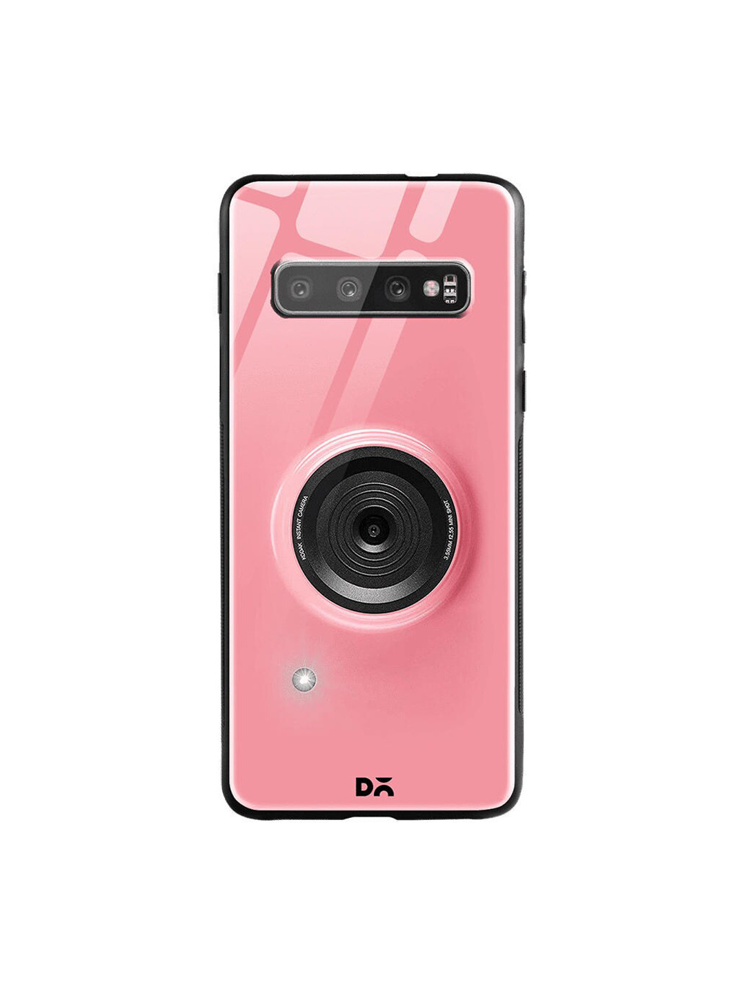 

DailyObjects Pink & Black Kodak Camera Samsung Galaxy S10 Plus Shock Absorbent Glass Case