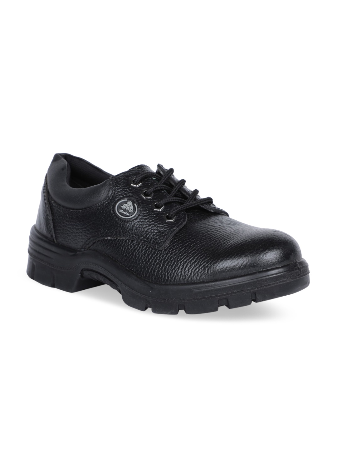 

Bata Men Textured Leather Derby Shoes, Black