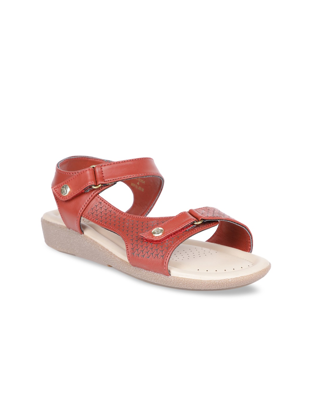

Bata Women Red Printed PU Open Toe Flats