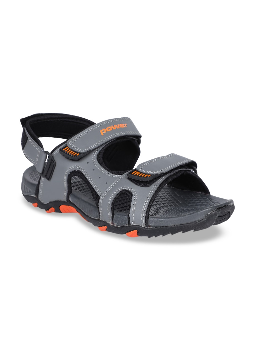

Power Men Grey Solid Sports Sandals