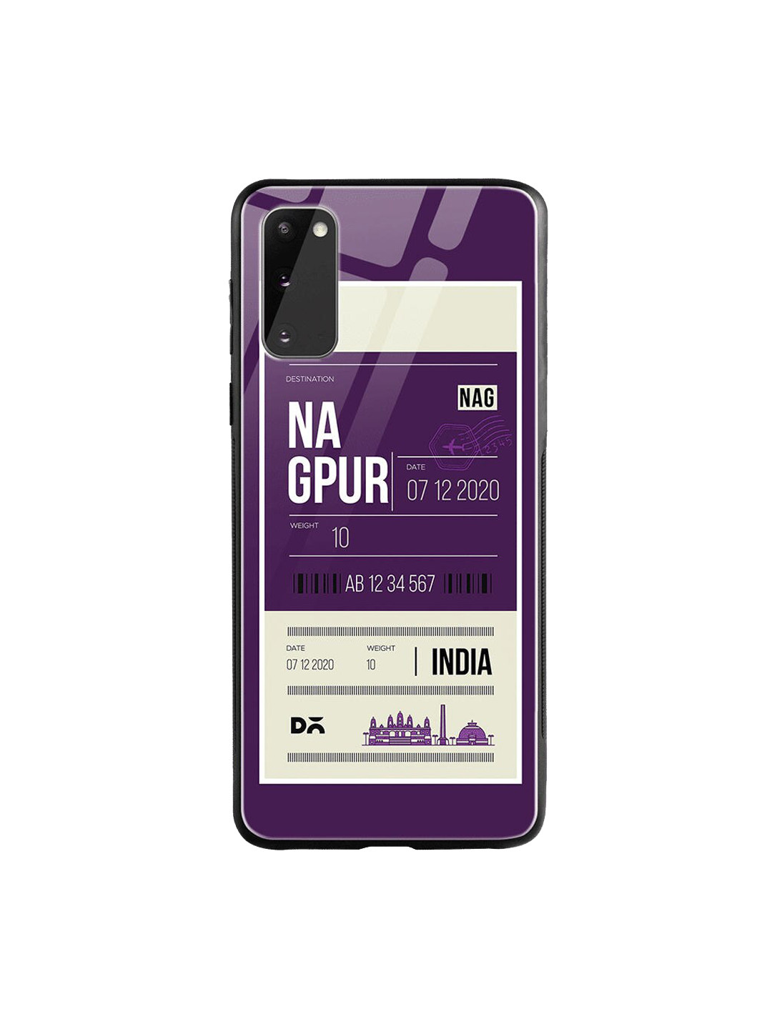 

DailyObjects Purple & White Nagpur City Tag Samsung Galaxy S20 Shock Absorbent Glass Case