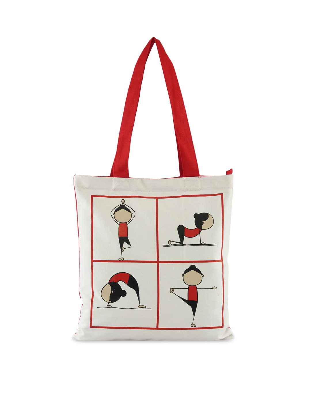 

Vivinkaa White & Red Printed Tote Bag