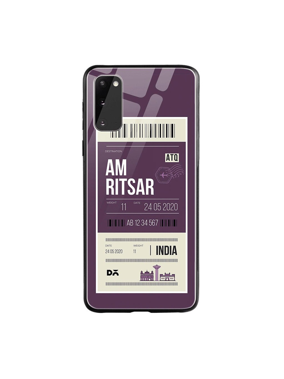 

DailyObjects Brown & White Amritsar City Tag Samsung Galaxy S20 Shock Absorbent Glass Cover, Purple