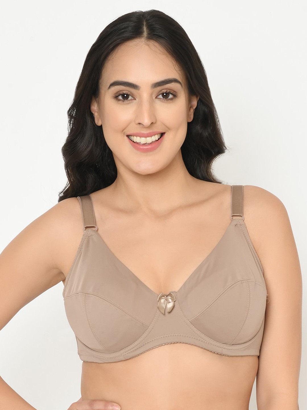 

Curvy Love Plus Size Brown Solid Underwired Lightly Padded Everyday Bra CL-06 BROWN-C20